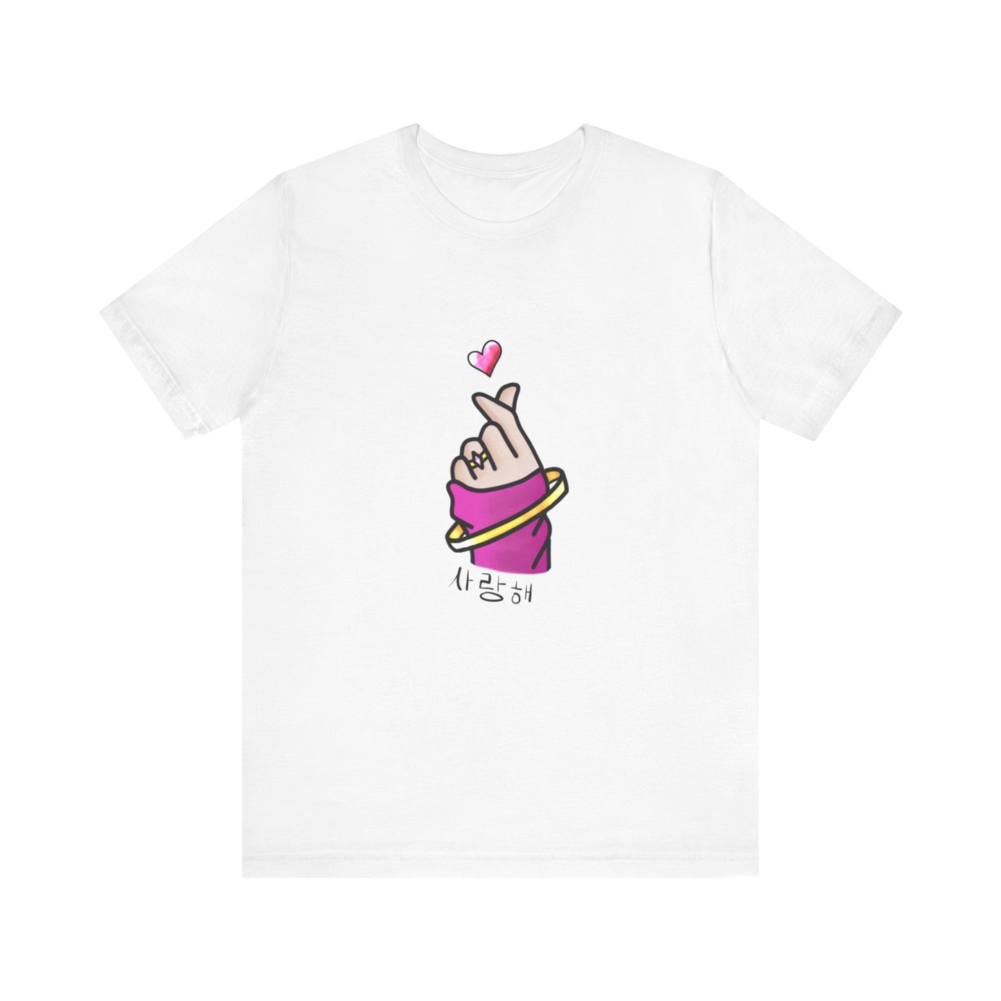 Cute T-Shirt, Finger Heart Unisex Graphic Tee - Korean K-Pop Design