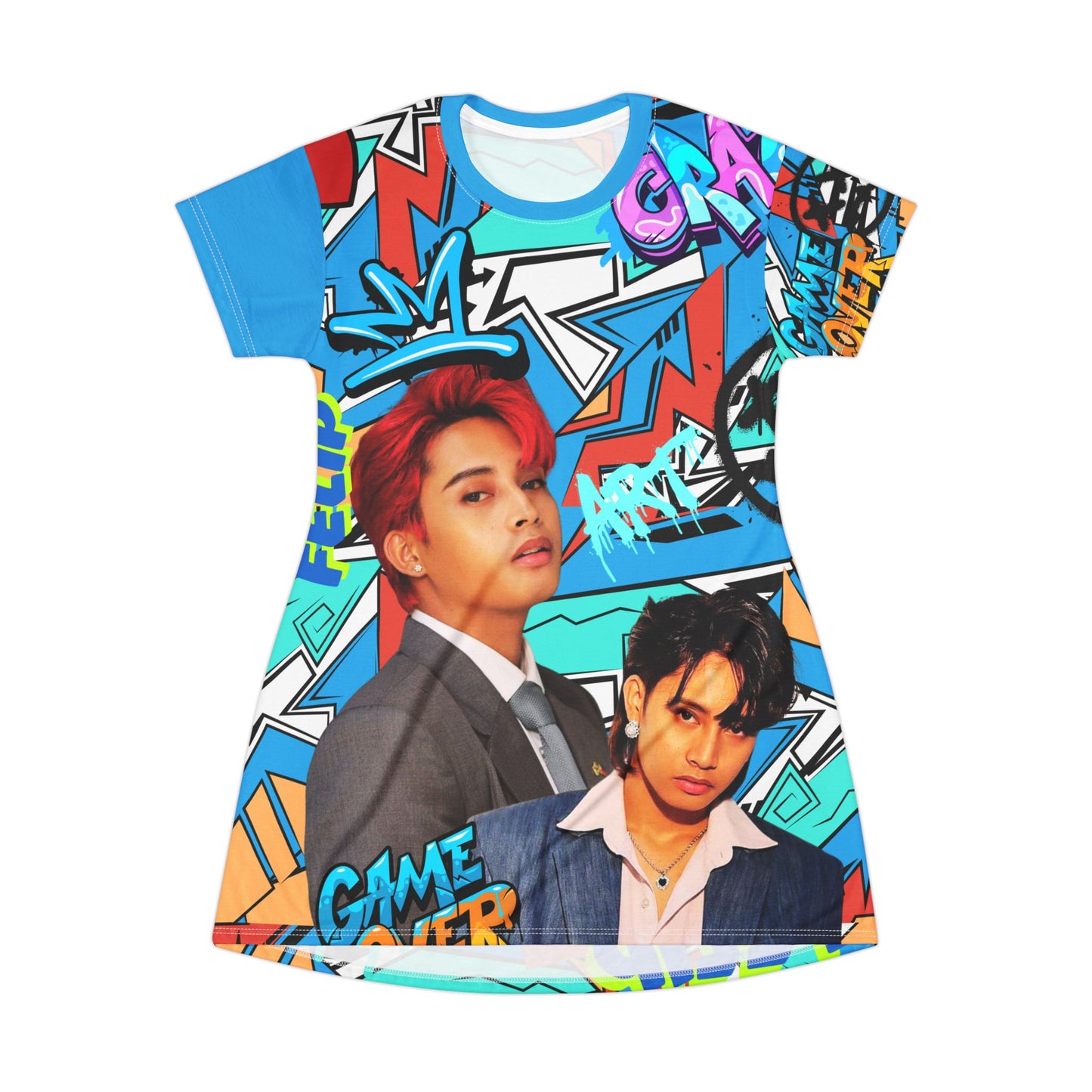 P-pop Sb19 Felip T Shirt Dress, Pinoy T-Shirt Short Dress Casual Summer Outfits Filipino Gift For Fangirl