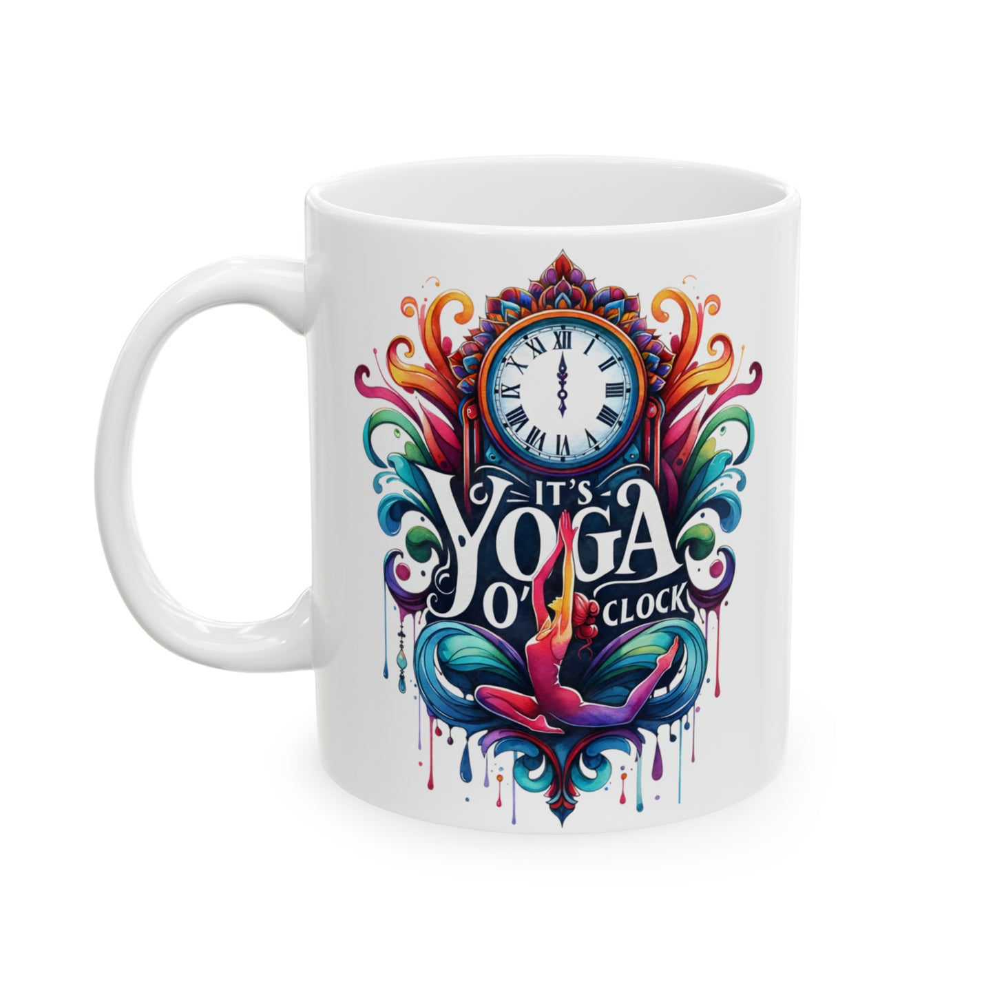 Yoga Coffee Mug, Namaste Ceramic Mug 11oz, Meditation Gifts For Her, Paladis Gift For Mom, Its Yoga Oclock