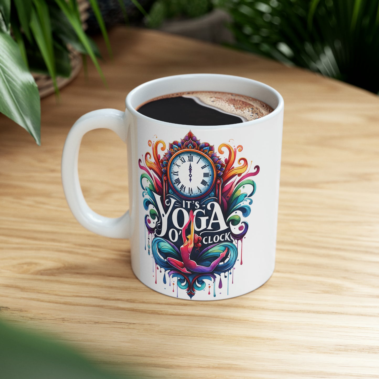 Yoga Coffee Mug, Namaste Ceramic Mug 11oz, Meditation Gifts For Her, Paladis Gift For Mom, Its Yoga Oclock