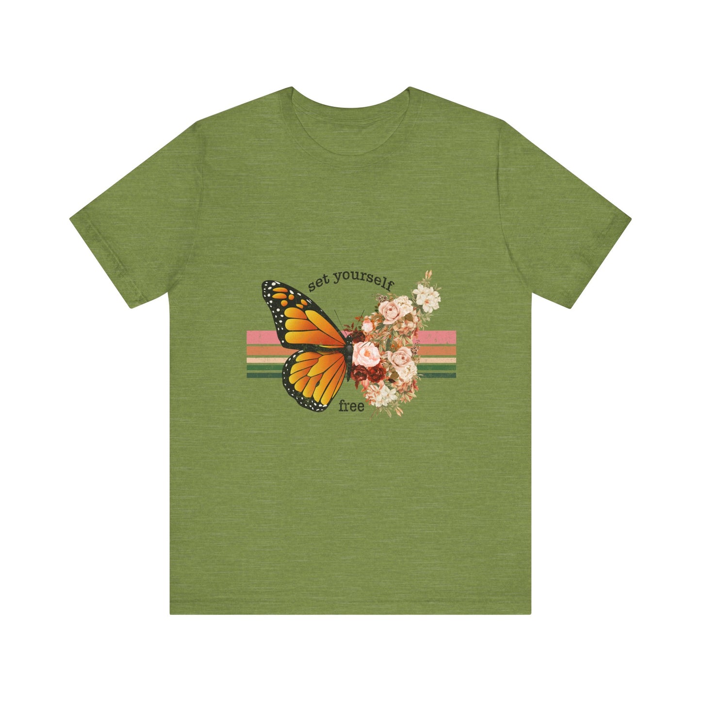 Retro T-Shirt, Butterfly Graphic Tee for Teens, Unisex Tshirt Aesthetic Gifts For Her, Vintage Mantra Shirr Design