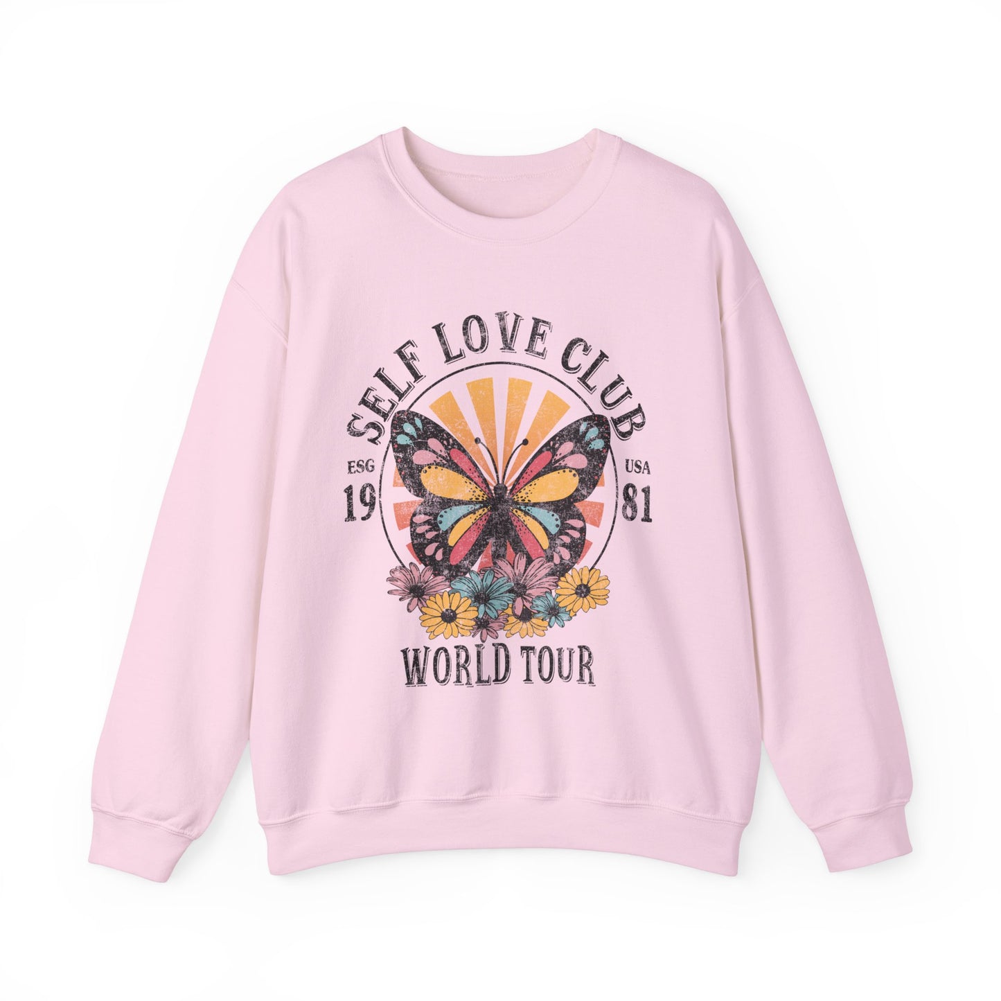 Butterfly Sweatshirt Floral Graphic Pullover Sweater | Motivational Gifts For Mom - Self Love Club