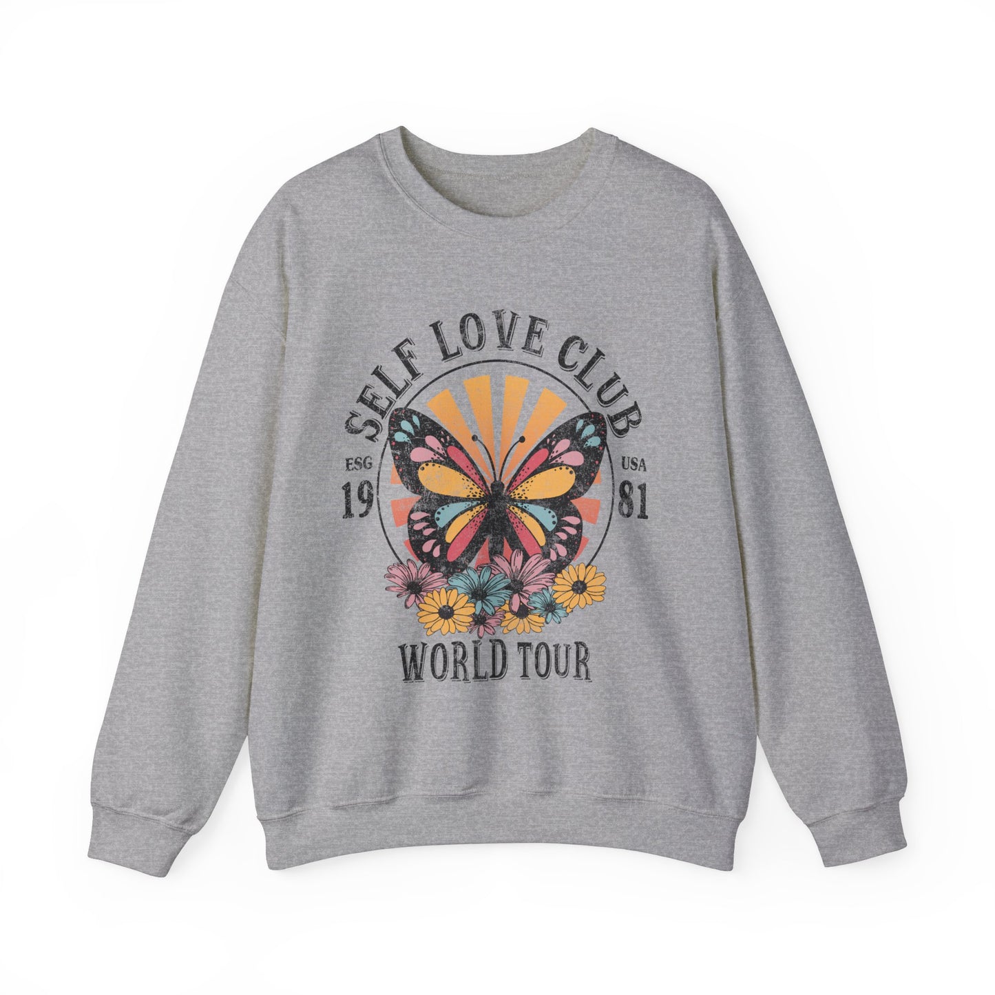 Butterfly Sweatshirt Floral Graphic Pullover Sweater | Motivational Gifts For Mom - Self Love Club