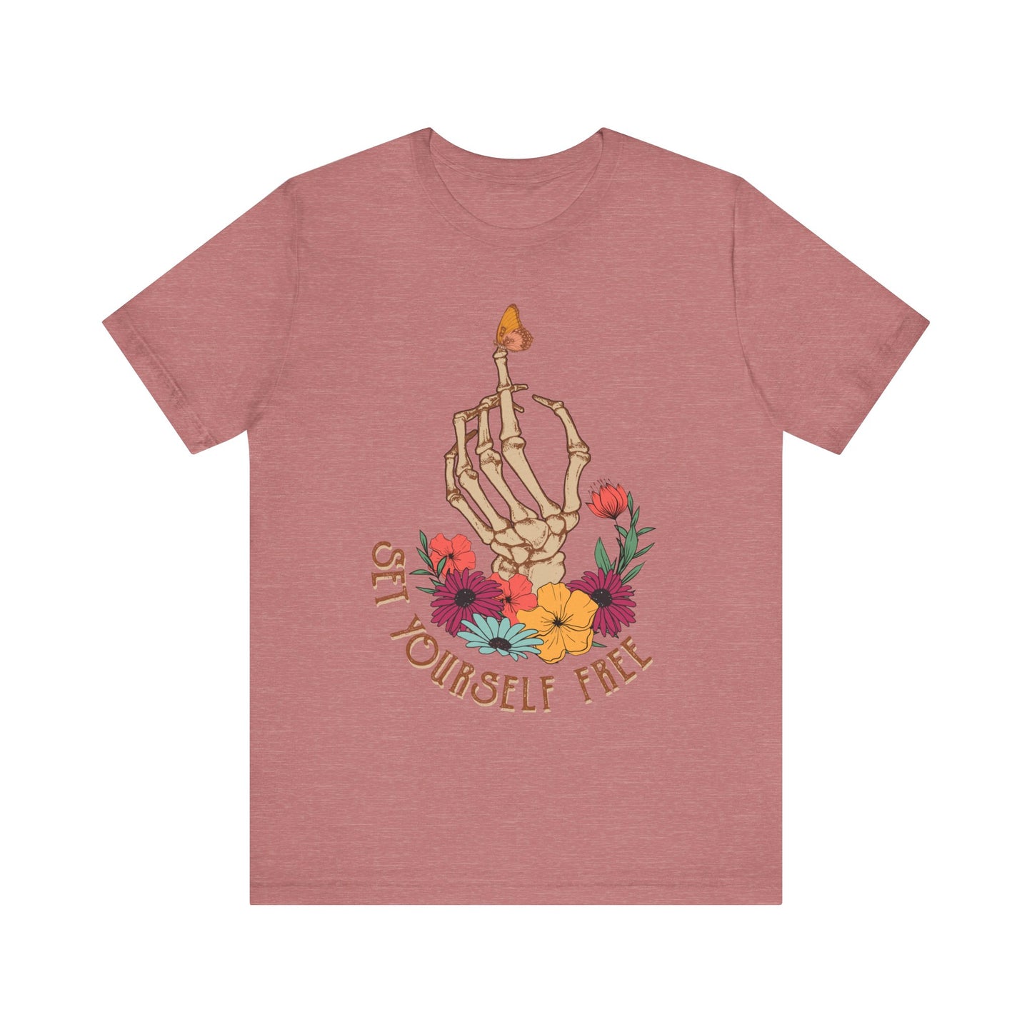 Retro T-Shirt, Skeleton Graphic Tee for Teens, Unisex Tshirt Aesthetic Gifts For Her, Motivational Quote Mantra Shirt Design