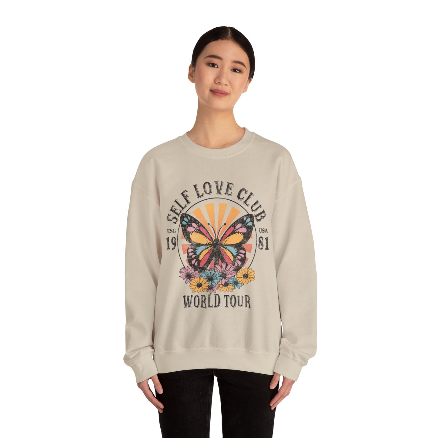 Butterfly Sweatshirt Floral Graphic Pullover Sweater | Motivational Gifts For Mom - Self Love Club