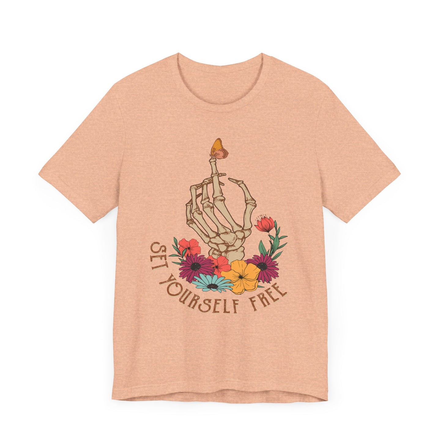 Retro T-Shirt, Skeleton Graphic Tee for Teens, Unisex Tshirt Aesthetic Gifts For Her, Motivational Quote Mantra Shirt Design