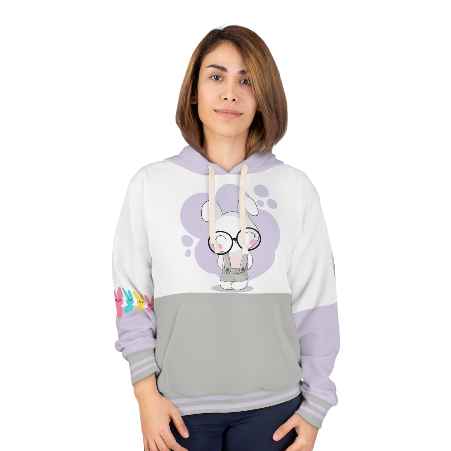 Rabbit Hoodie, Unisex Pullover Hoodie, Chinese All Over Print Hoodie, Aesthetic Gift For Her, Zodiac Hooded Sweatshirt Guft For New Year