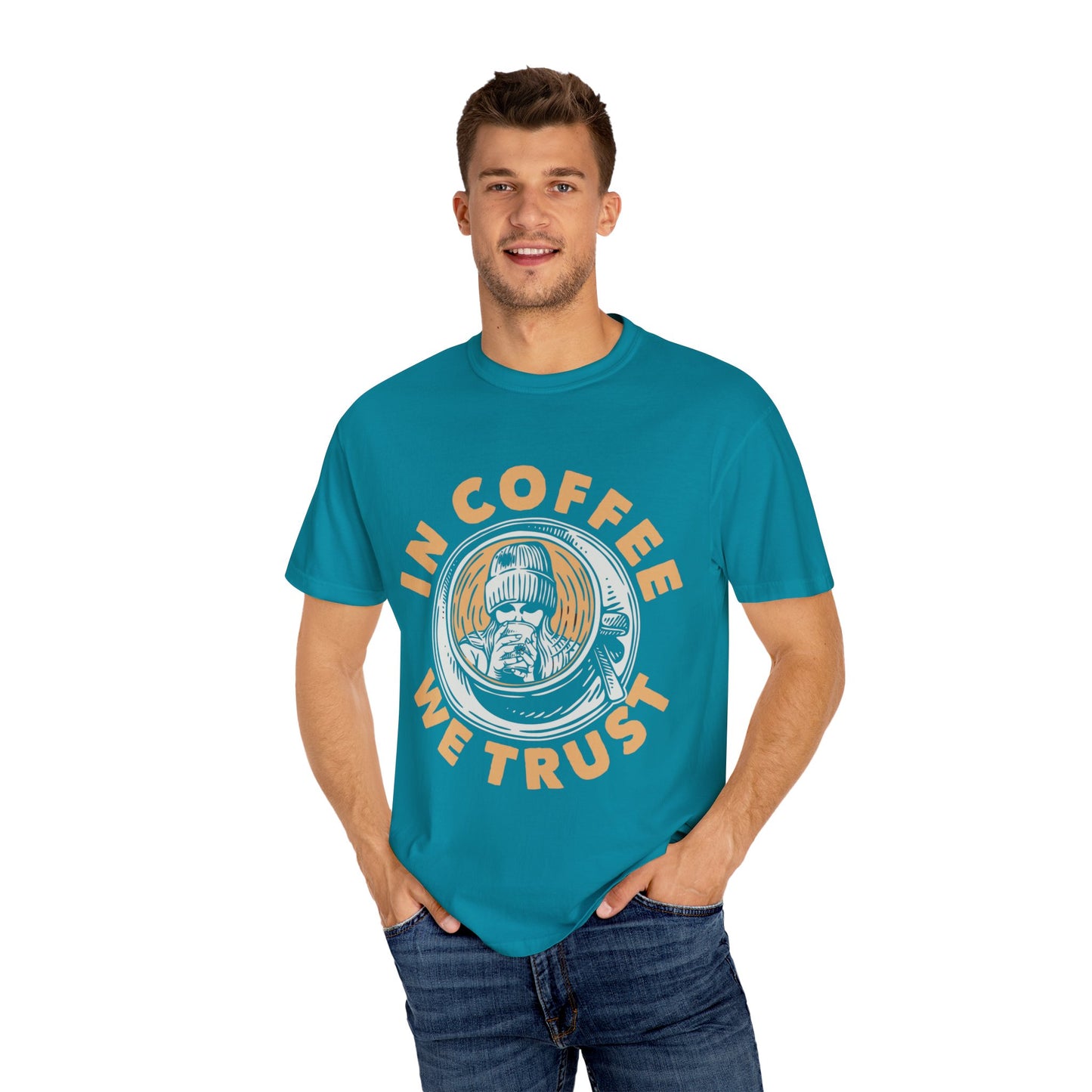 In Coffee We Trust Comfort Colors Shirt, Unisex Garment-Dyed T-shirt,Gift For Coffee Lovers.
