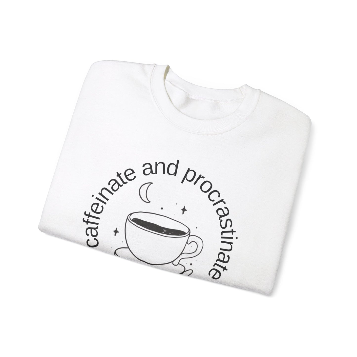 Coffee Sweatshirt Boho Graphic Pullover Sweater | Funny Gifts For Mom Gift For Teachers | Caffeinate And Procrastinate