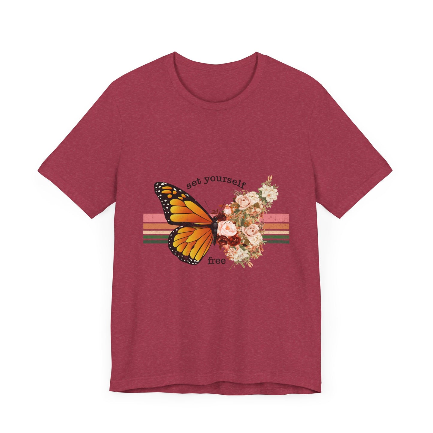 Retro T-Shirt, Butterfly Graphic Tee for Teens, Unisex Tshirt Aesthetic Gifts For Her, Vintage Mantra Shirr Design