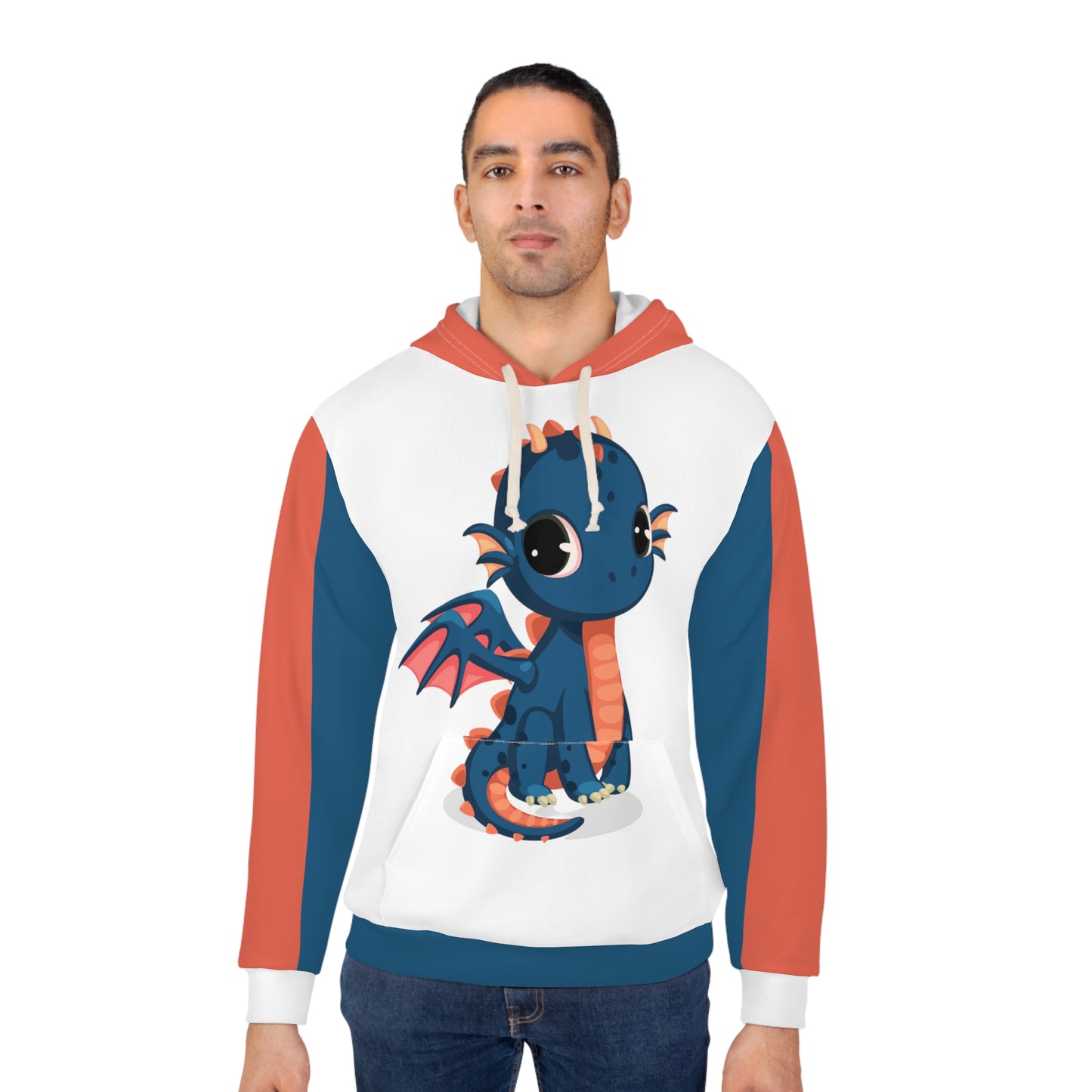 Kawaii Hoodie,Blue Dragon Hoodie, Unisex Pullover Hoodie,All Over Print Hoodie,Aesthe'tic Pullover Hooded Jacket