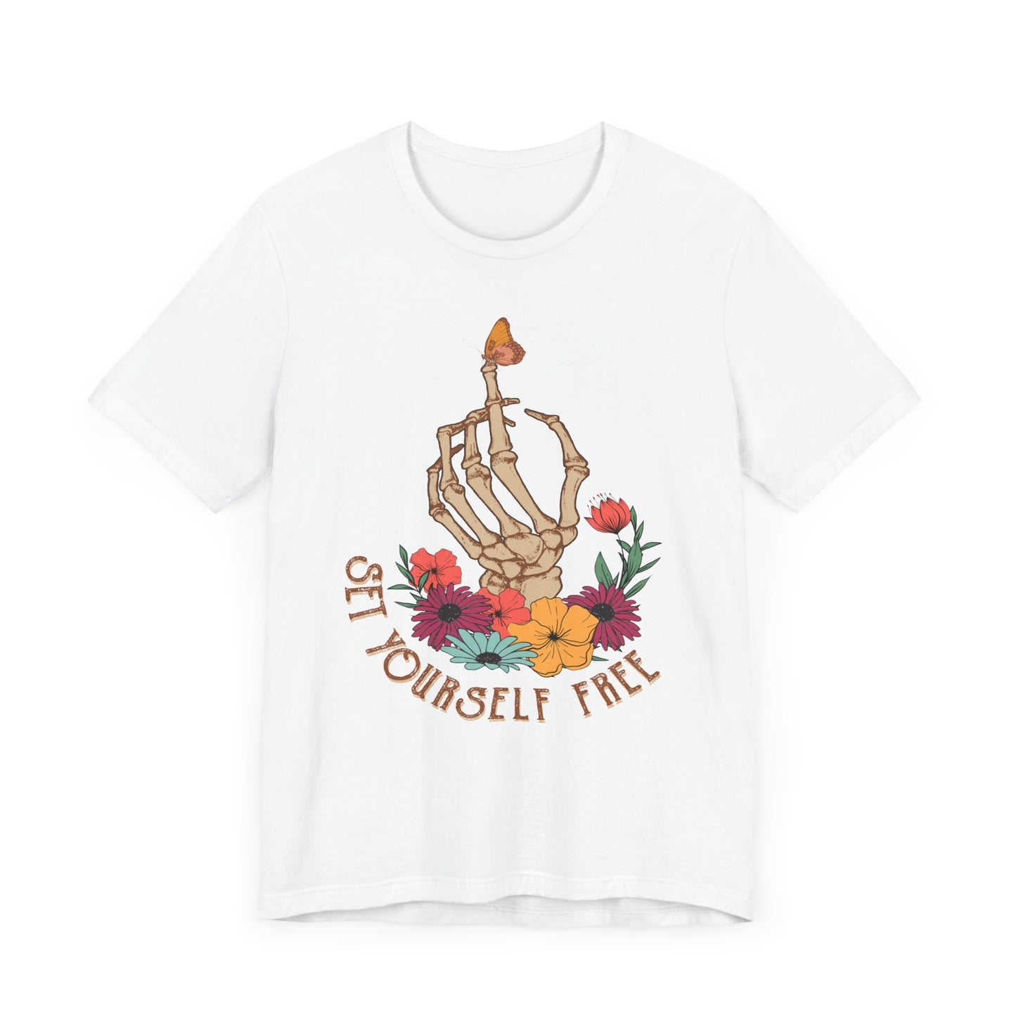 Retro T-Shirt, Skeleton Graphic Tee for Teens, Unisex Tshirt Aesthetic Gifts For Her, Motivational Quote Mantra Shirt Design