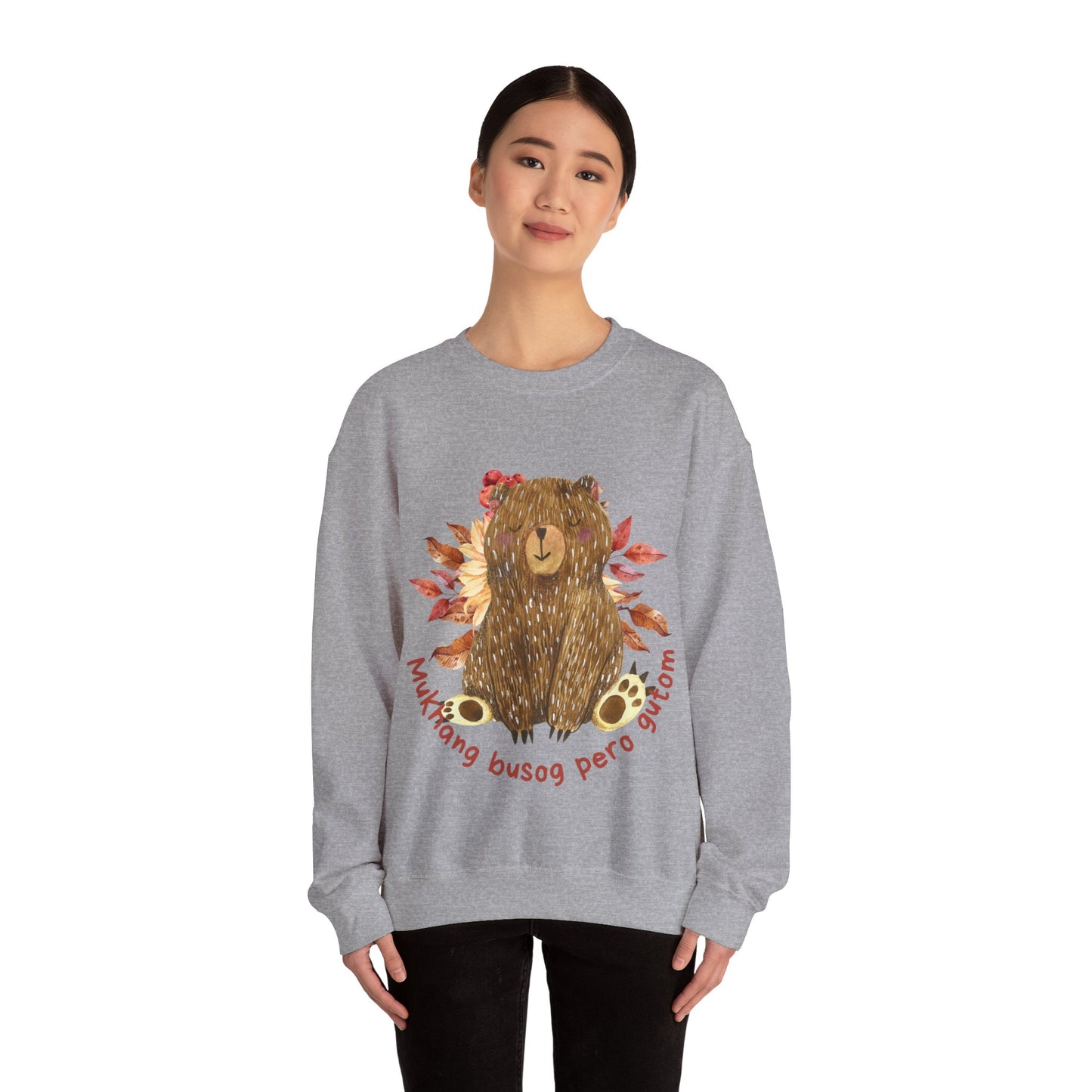 Filipino Sweatshirt Pinoy Pullover Sweater | Philippine Gifts For Bear Lovers | Tagalog - Mukhang Busog Pero Gutom