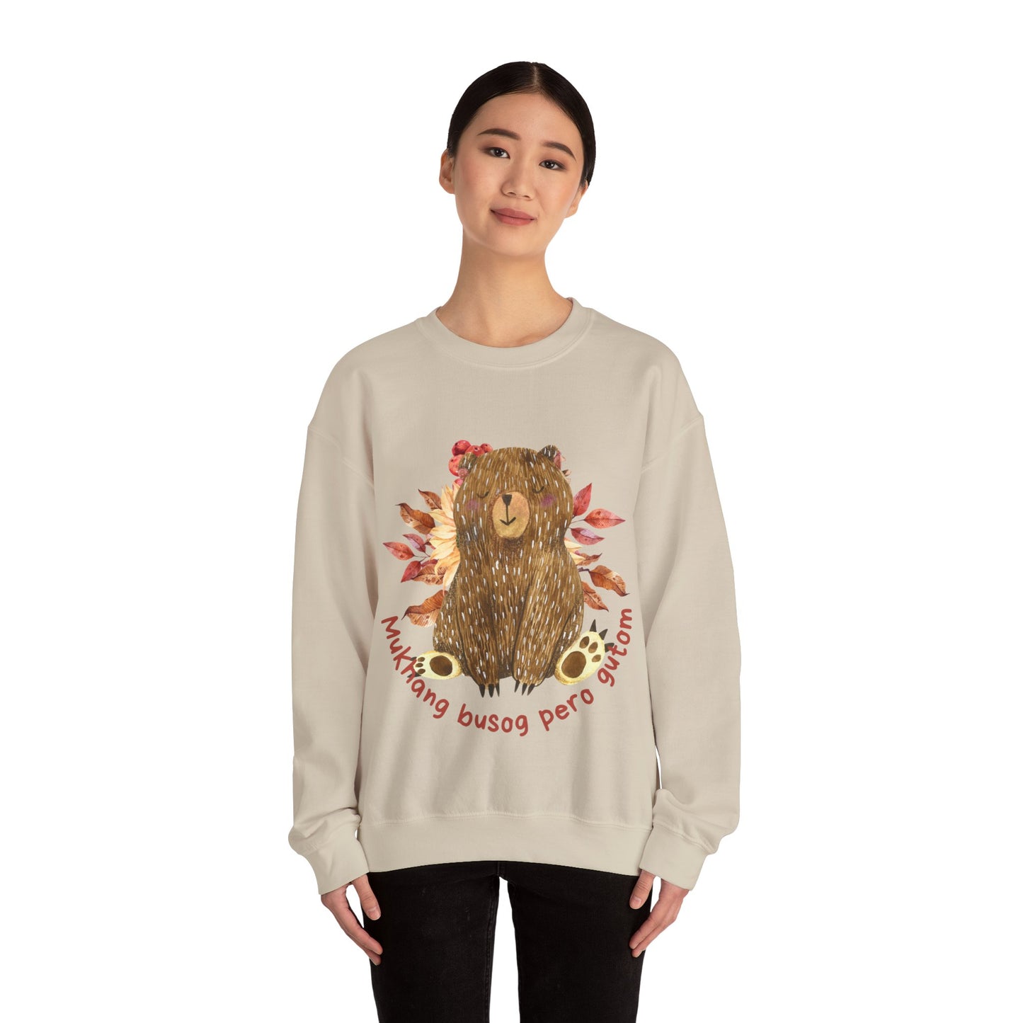 Filipino Sweatshirt Pinoy Pullover Sweater | Philippine Gifts For Bear Lovers | Tagalog - Mukhang Busog Pero Gutom