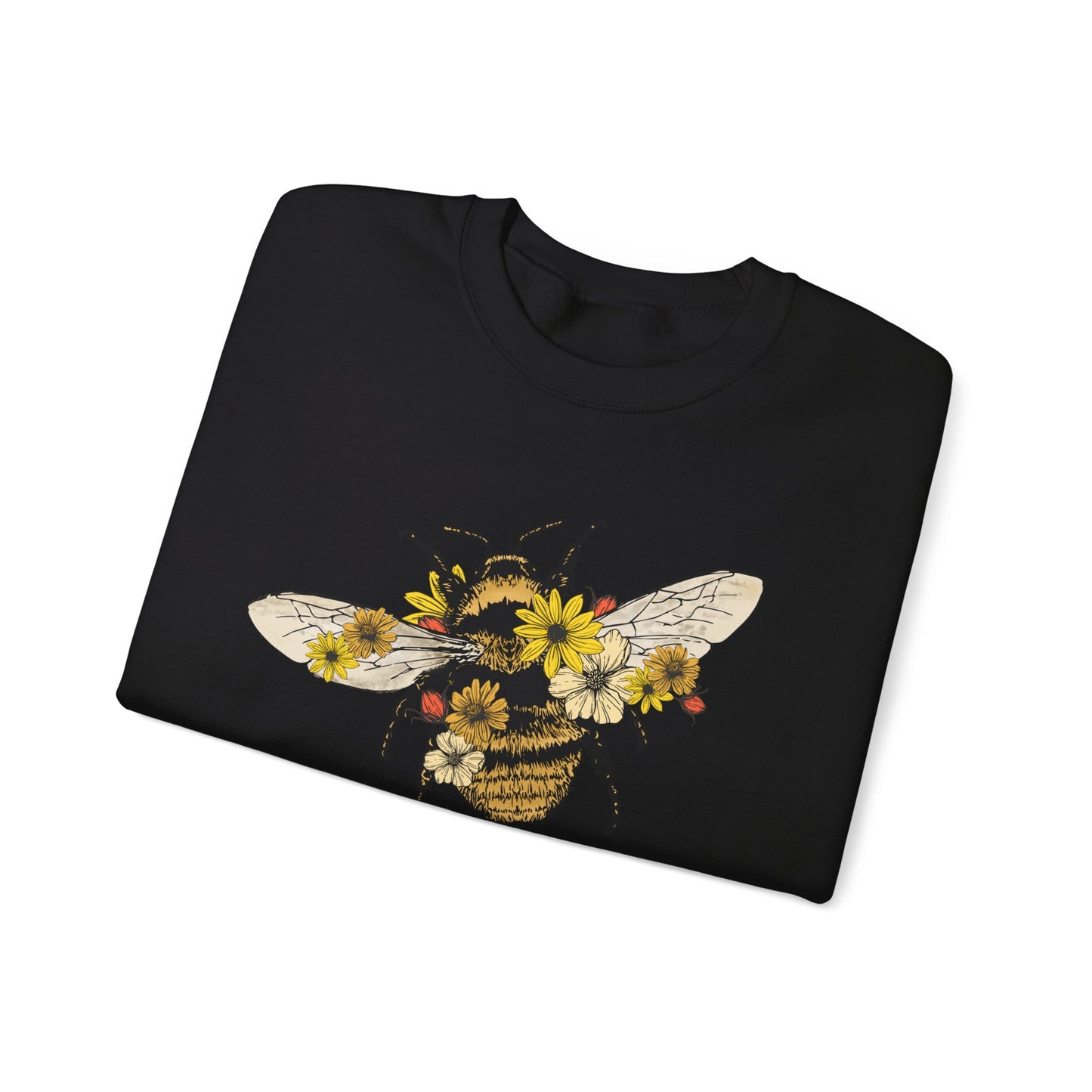 Be Happy Sweatshirt Bee Graphic Pullover Sweater | Motivational Gifts For Teachers | Floral