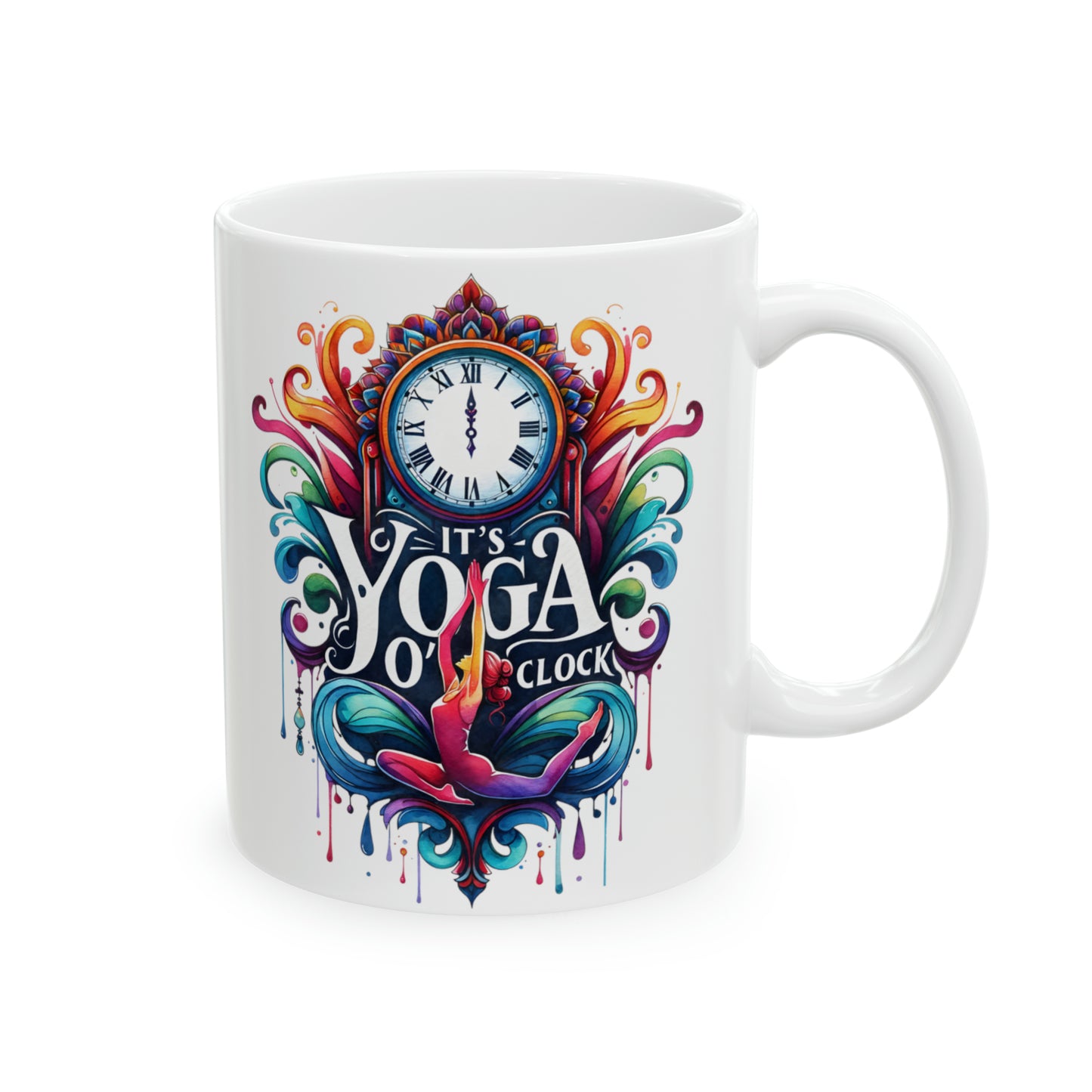 Yoga Coffee Mug, Namaste Ceramic Mug 11oz, Meditation Gifts For Her, Paladis Gift For Mom, Its Yoga Oclock