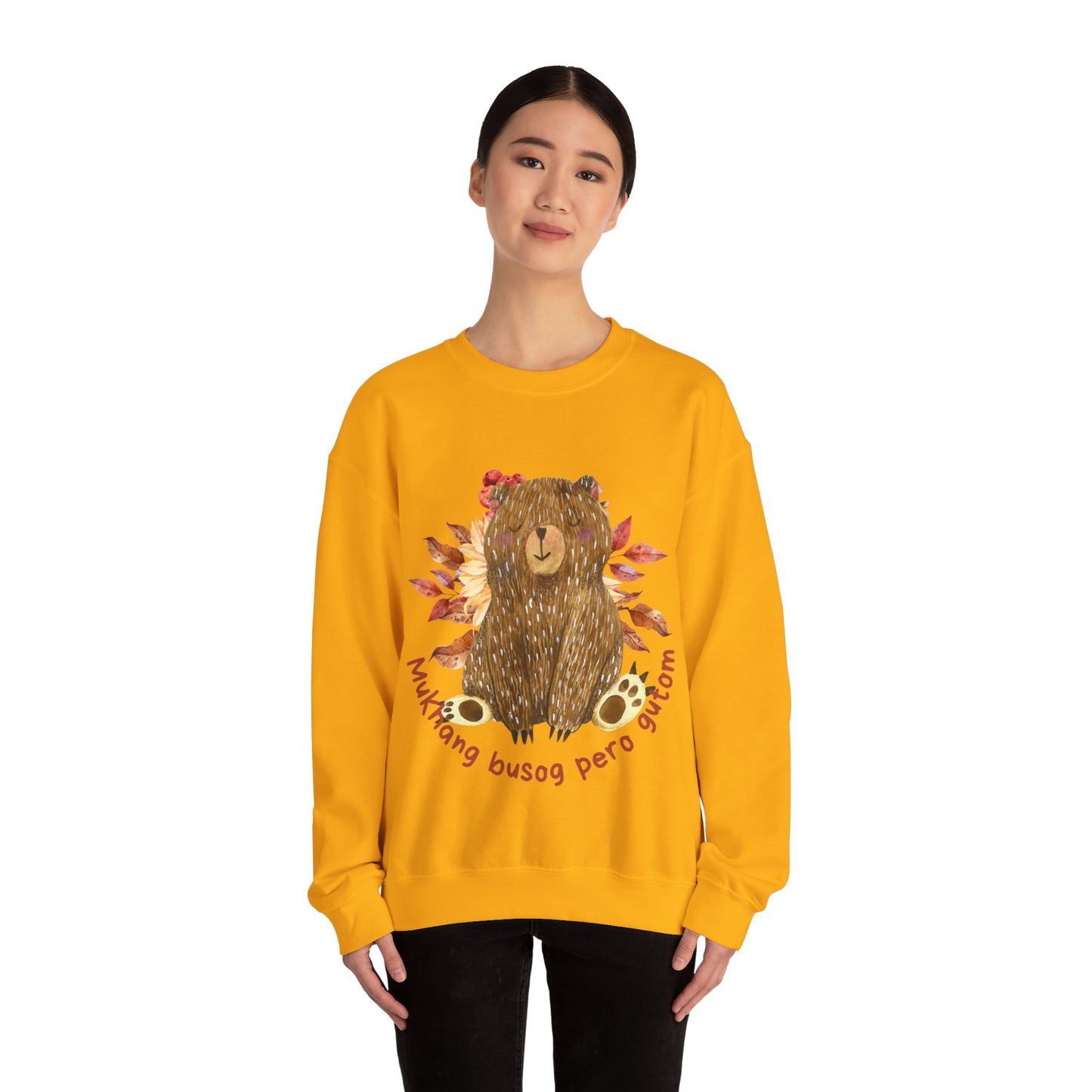Filipino Sweatshirt Pinoy Pullover Sweater | Philippine Gifts For Bear Lovers | Tagalog - Mukhang Busog Pero Gutom