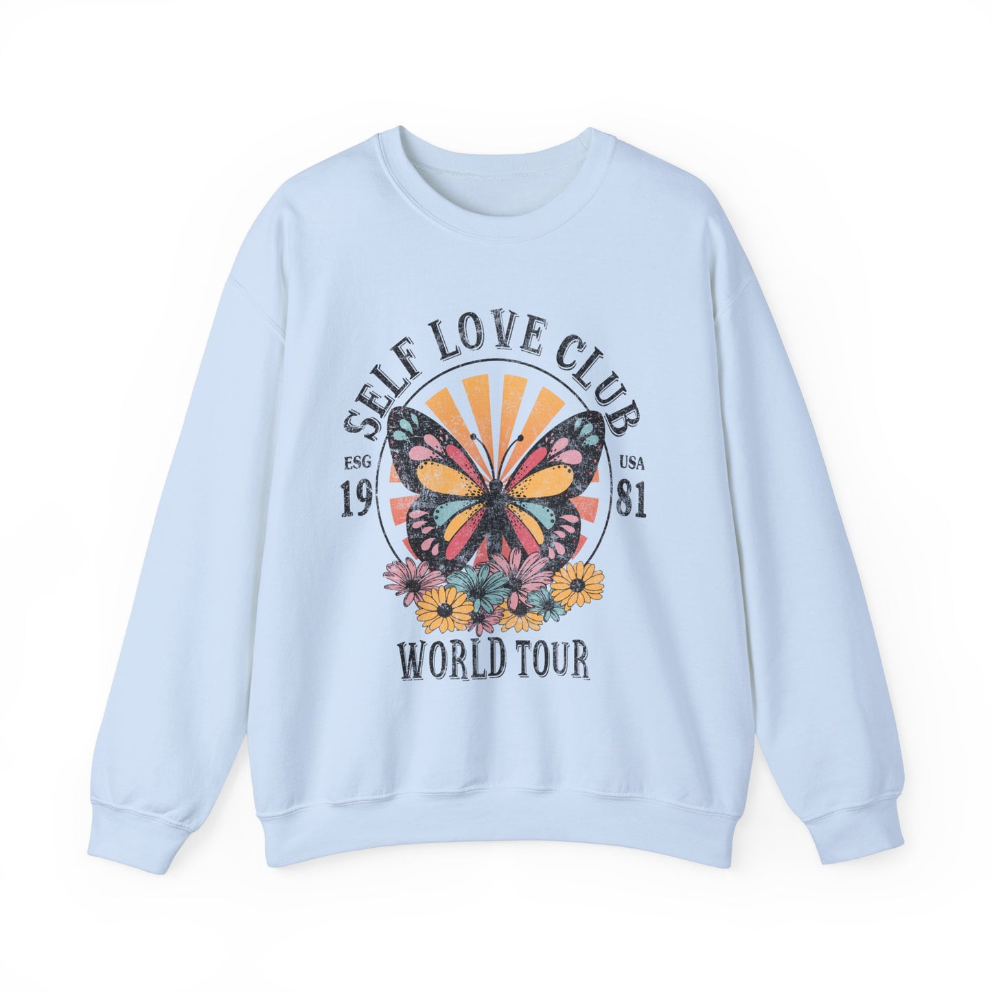 Butterfly Sweatshirt Floral Graphic Pullover Sweater | Motivational Gifts For Mom - Self Love Club