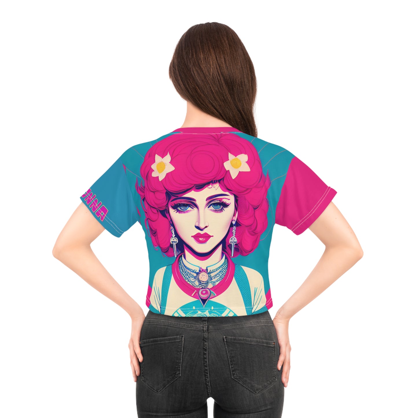 Madonna T-shirt Cute Crop Tops | Pop Art Cropped Graphic Tee | Music T Shirt Women Trendy Gift For Her | Teen Tshirt Designs Travel T-Shirt