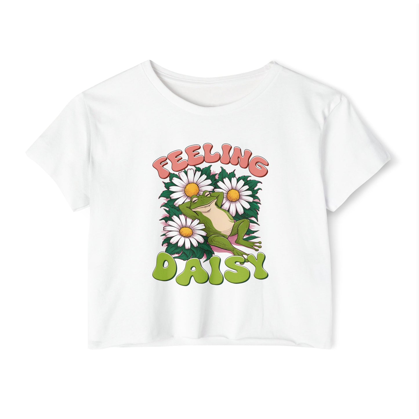 Daisy Crop Top For Women, Retro Gifts For Her, Floral T-Shirt Croptop Garden TShirt Merch, Feeling Daisies