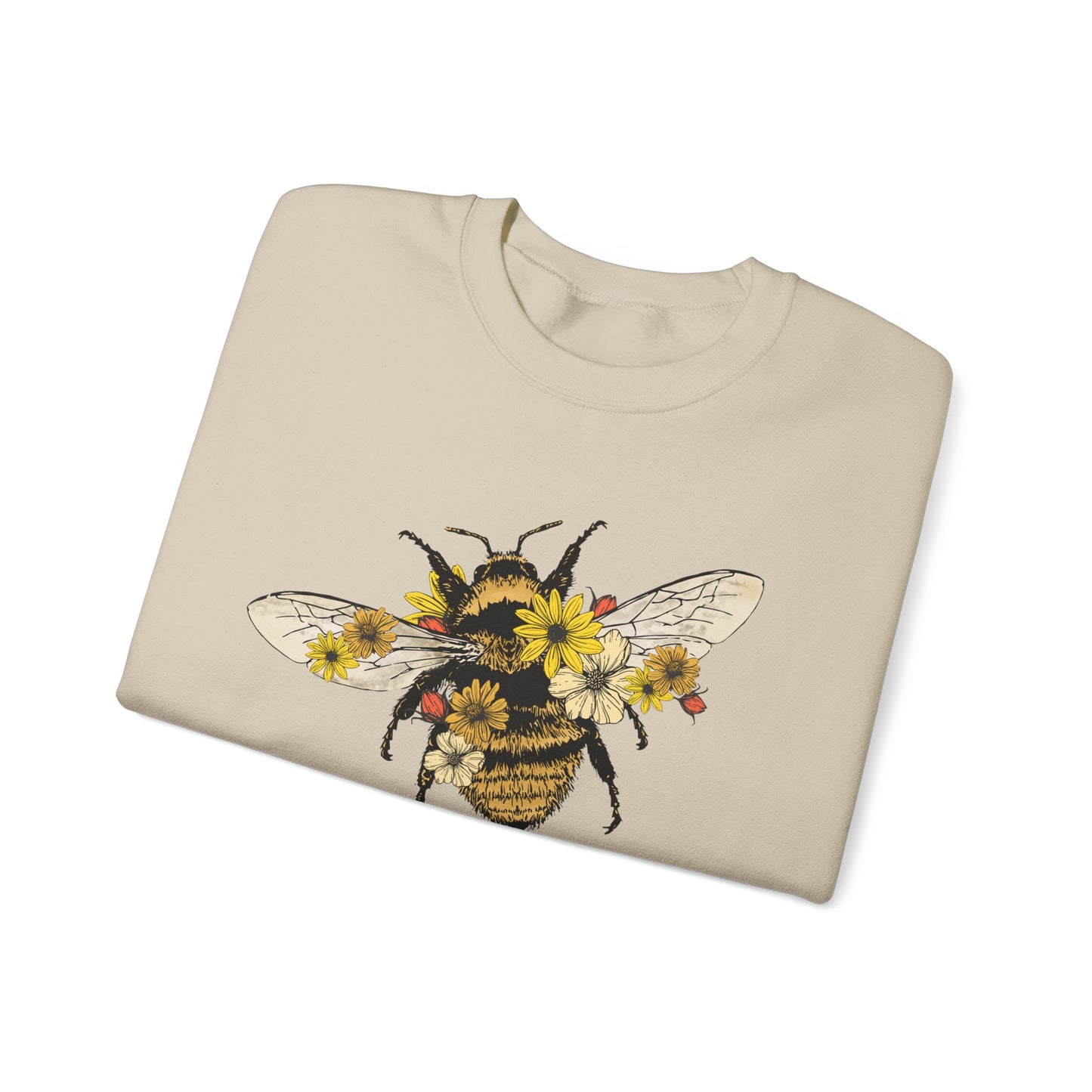 Be Happy Sweatshirt Bee Graphic Pullover Sweater | Motivational Gifts For Teachers | Floral
