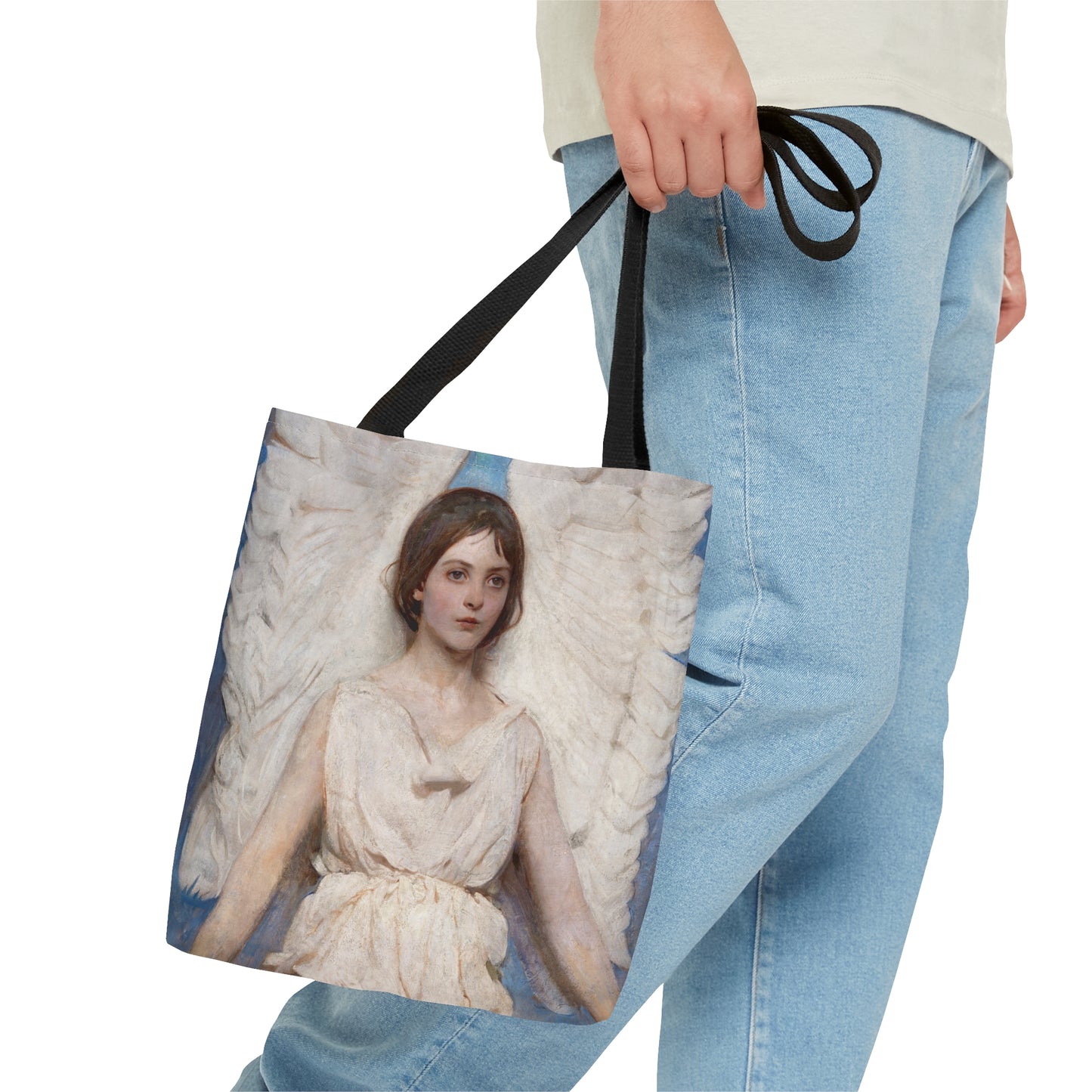 Angel Tote Bag,Art Tote Bag For Women,Canvas Tote Bag Aesthetic,Reusable Grocery Bag,Library Book Bag For School,Vintage Tote Bag