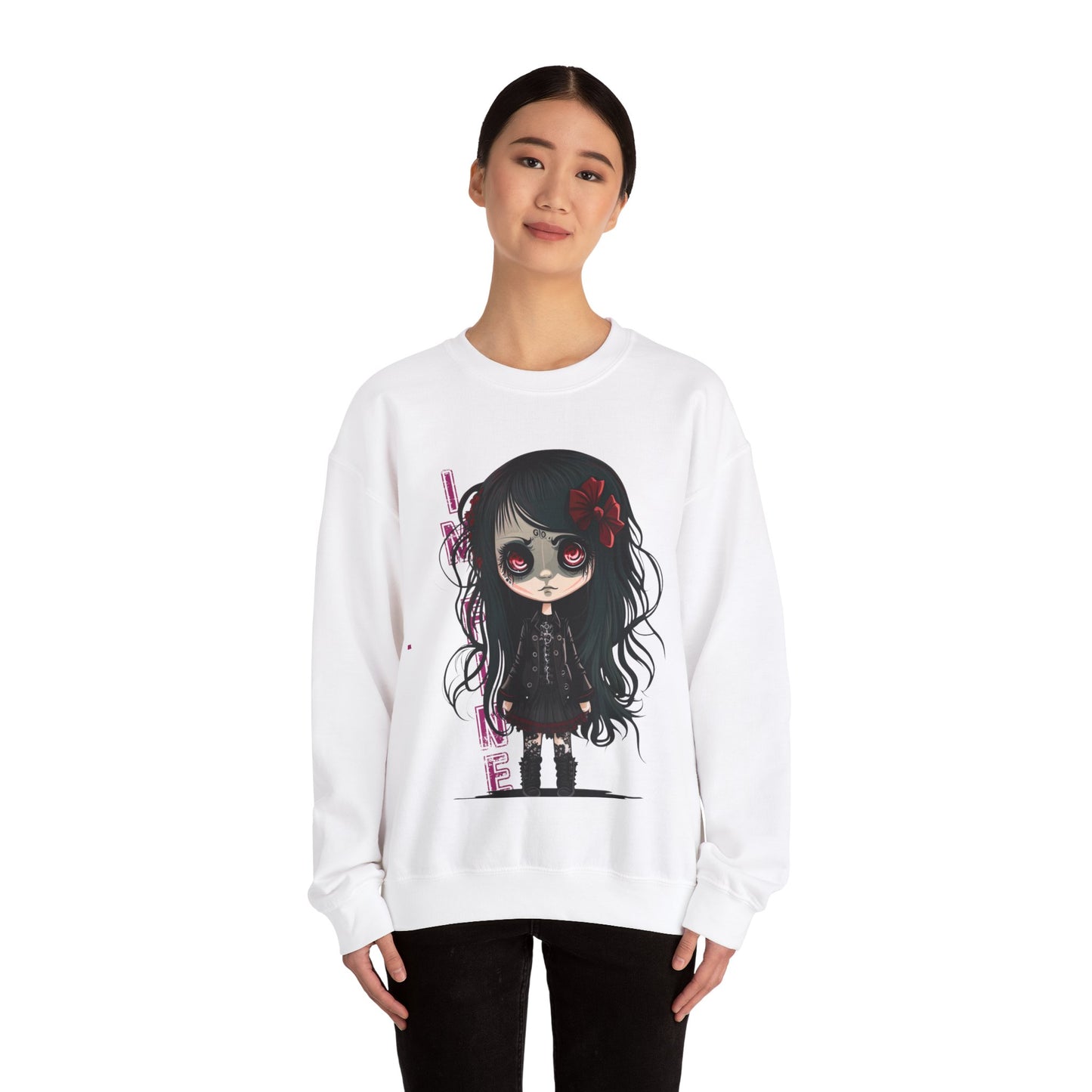 Goth Sweatshirt Emo Graphic Pullover Sweater | Cute Gifts For Teens Halloween Outfit | Im Fine