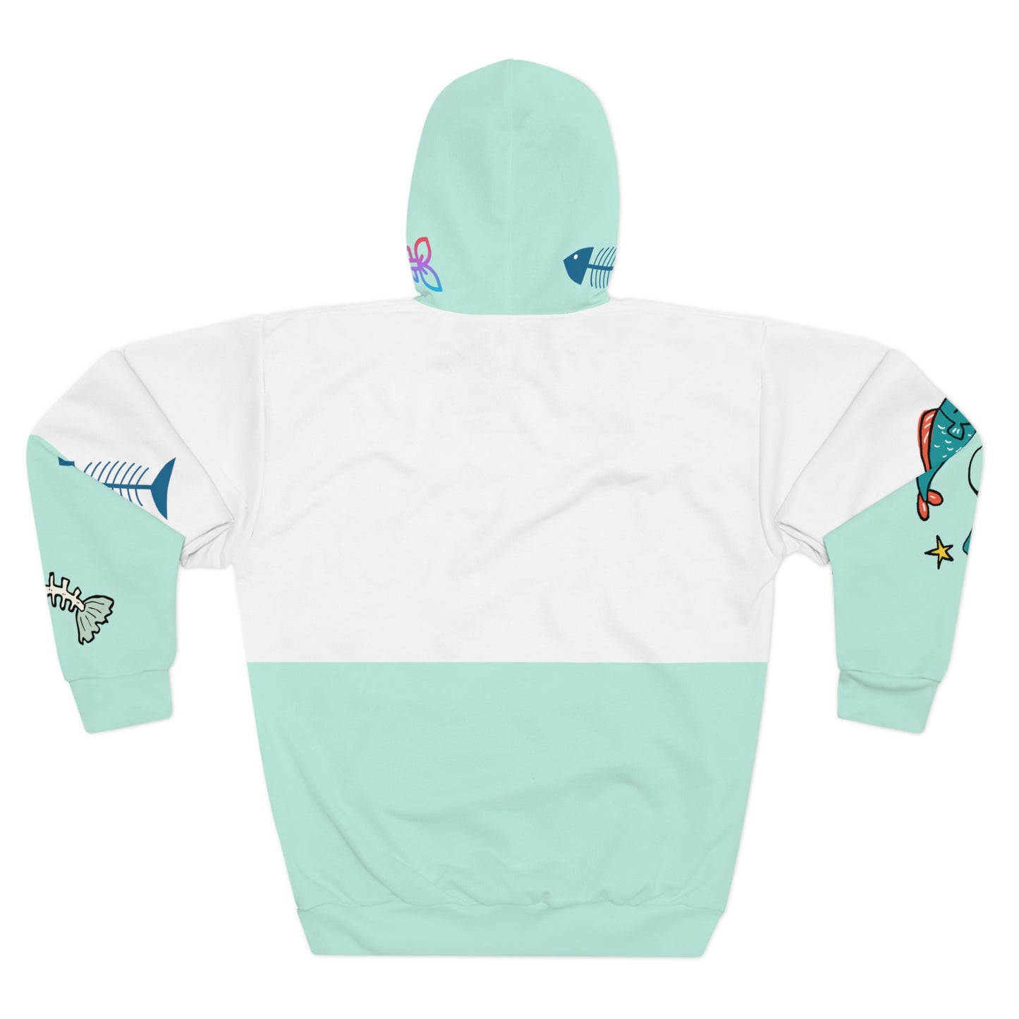Unisex Pullover Hoodie AOP / Cute Cats All Over Print Hooded Sweatshirt / Aesthetic Blue Pullover Winter Jacket