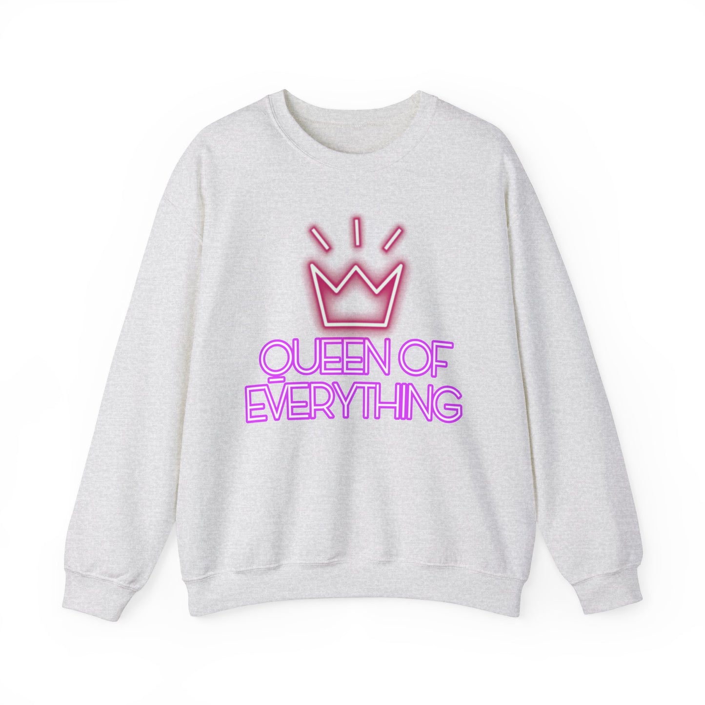 Queen Sweatshirt Neon Graphic Pullover Sweater Empowerment Gifts For Her Minimalist Outfit | Queen Of Everything