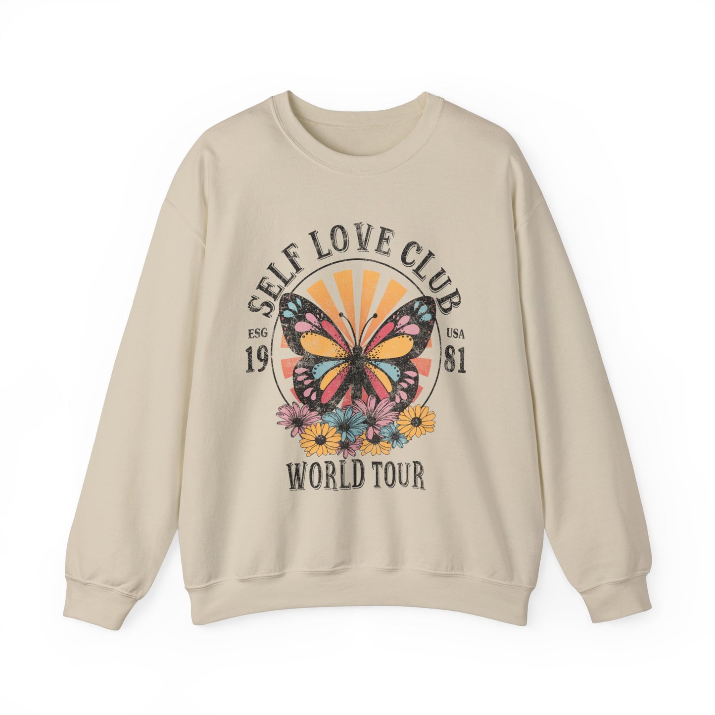 Butterfly Sweatshirt Floral Graphic Pullover Sweater | Motivational Gifts For Mom - Self Love Club