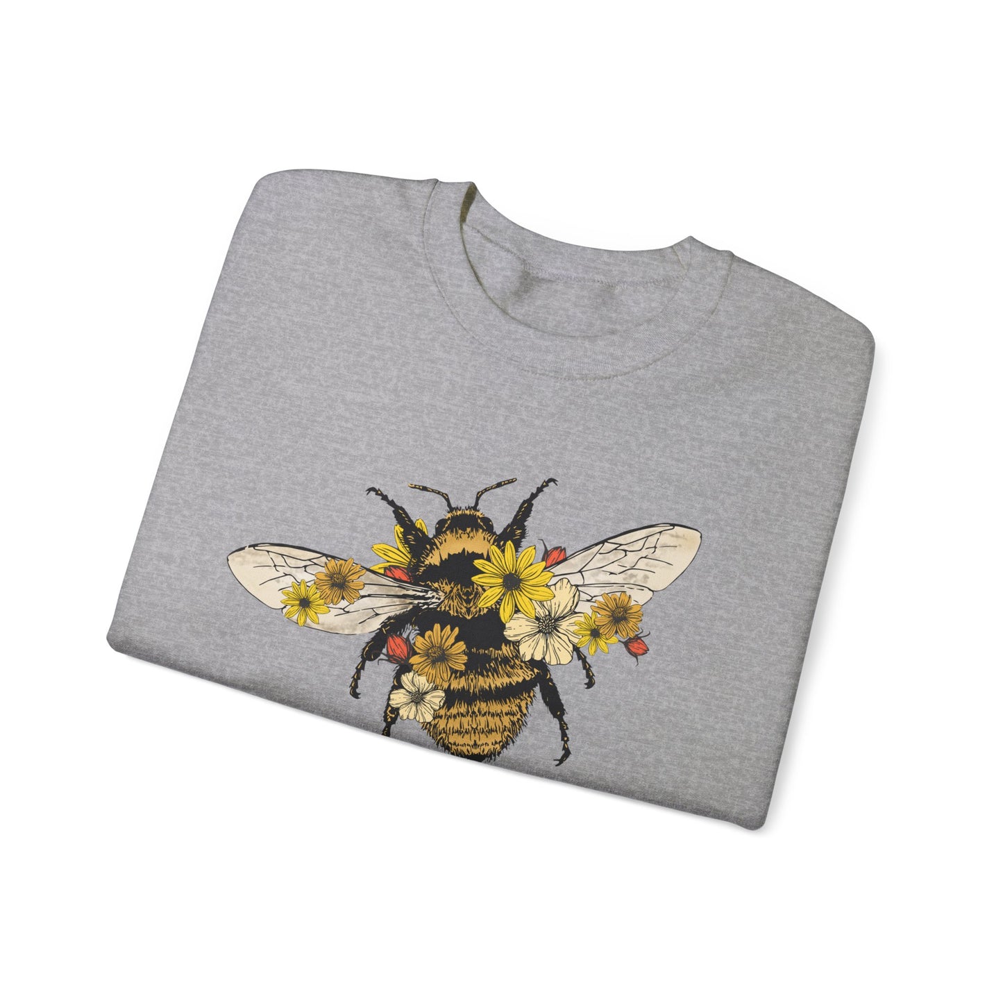 Be Happy Sweatshirt Bee Graphic Pullover Sweater | Motivational Gifts For Teachers | Floral