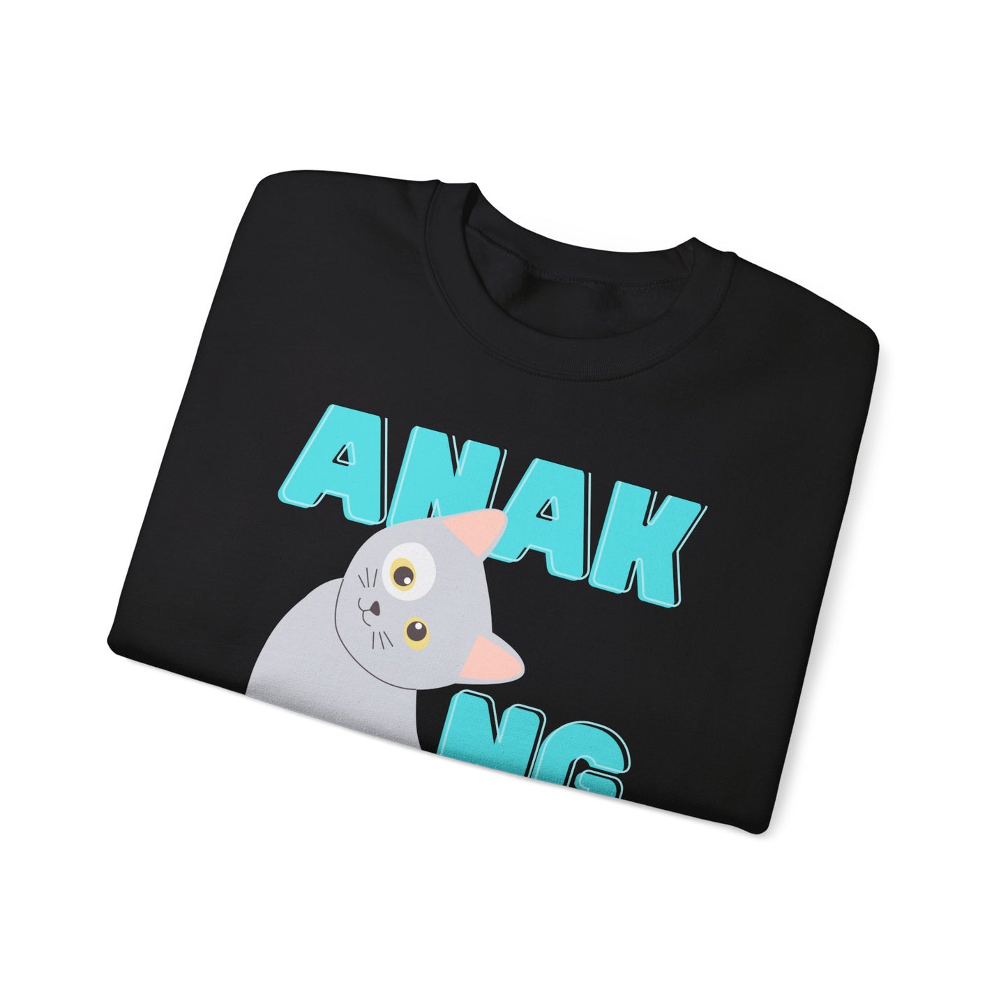 Filipino Sweatshirt Pinoy Graphic Pullover Sweater | Philippine Gifts For Cat Lovers | Tagalog - Anak Ng Pusa