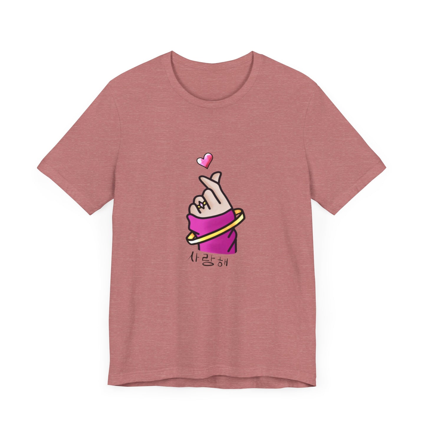 Cute T-Shirt, Finger Heart Unisex Graphic Tee - Korean K-Pop Design