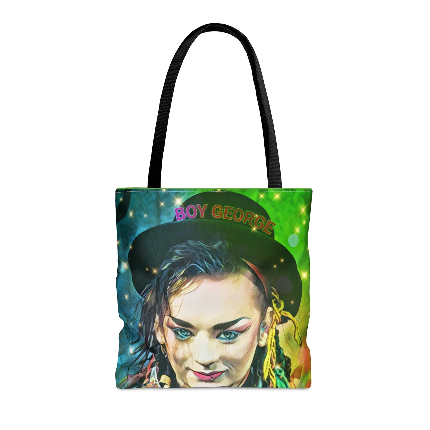 80s Style Pop Icon Retro Tote Bag - Cassette Tapes Pattern in Neon Colors Design For Women
