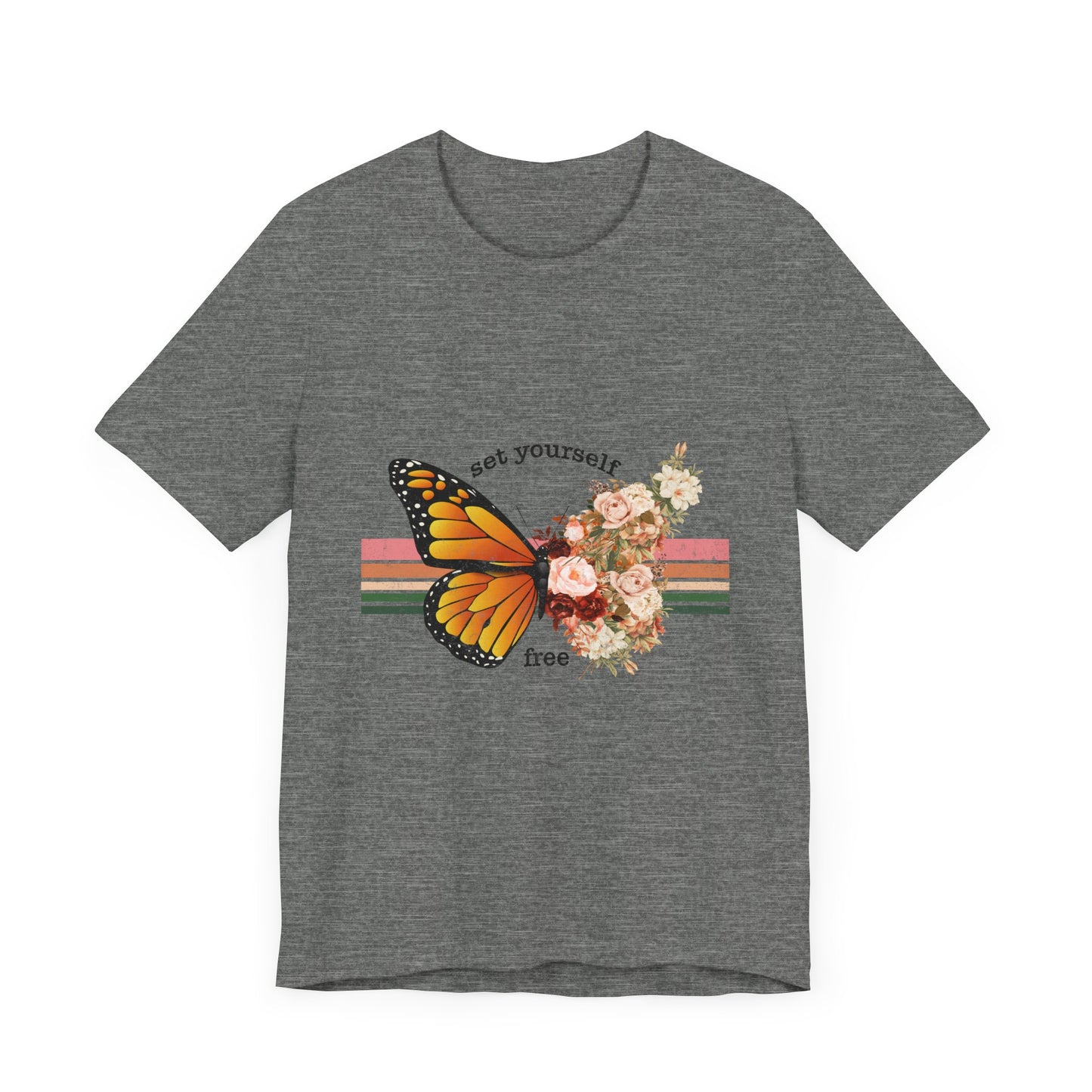 Retro T-Shirt, Butterfly Graphic Tee for Teens, Unisex Tshirt Aesthetic Gifts For Her, Vintage Mantra Shirr Design