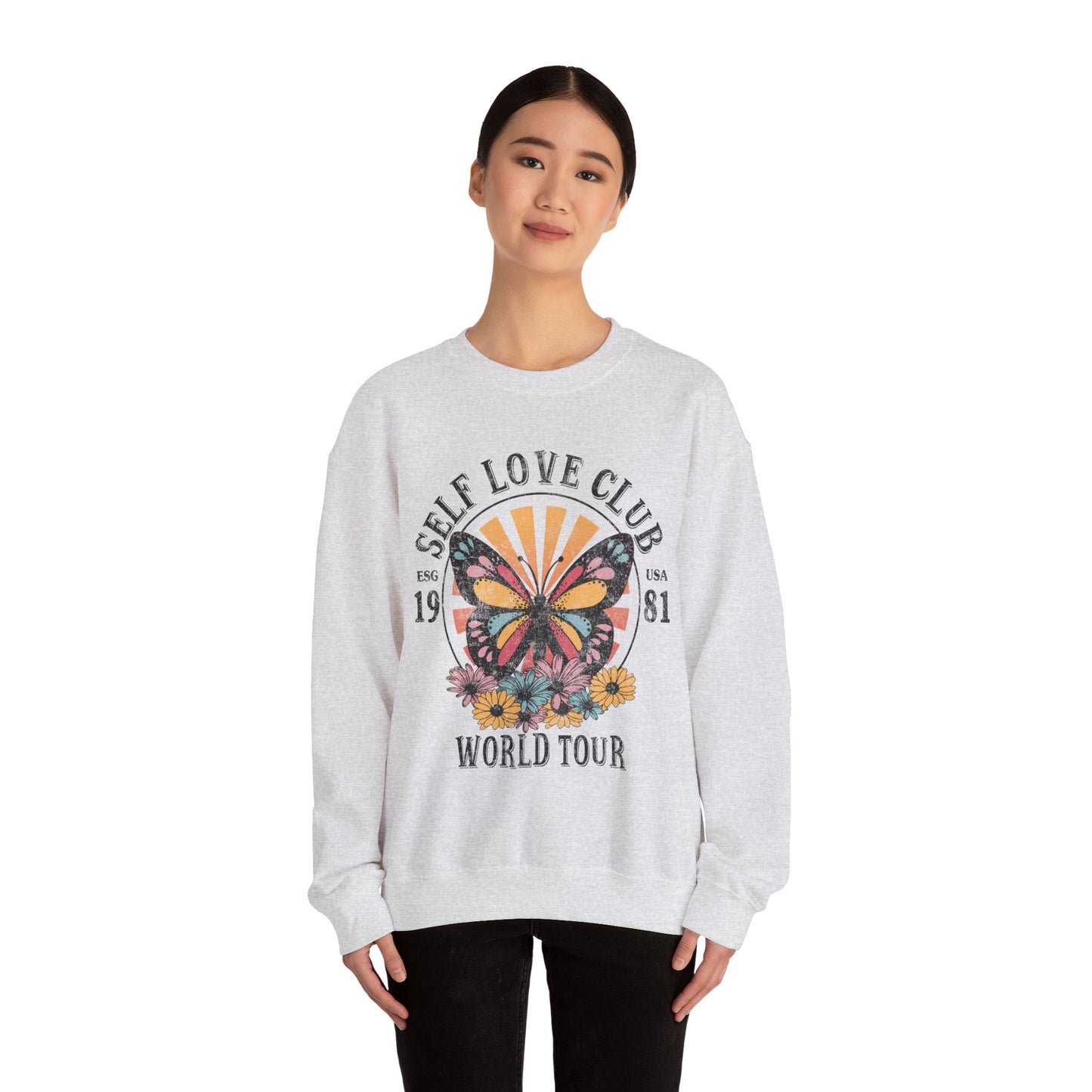 Butterfly Sweatshirt Floral Graphic Pullover Sweater | Motivational Gifts For Mom - Self Love Club