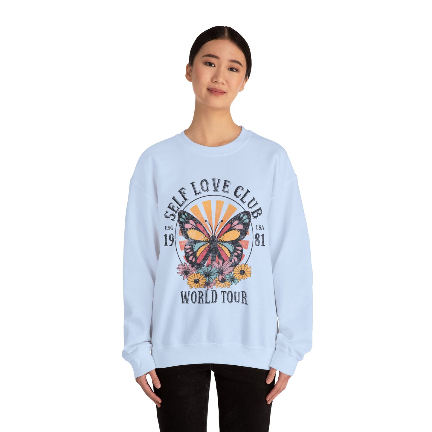 Butterfly Sweatshirt Floral Graphic Pullover Sweater | Motivational Gifts For Mom - Self Love Club