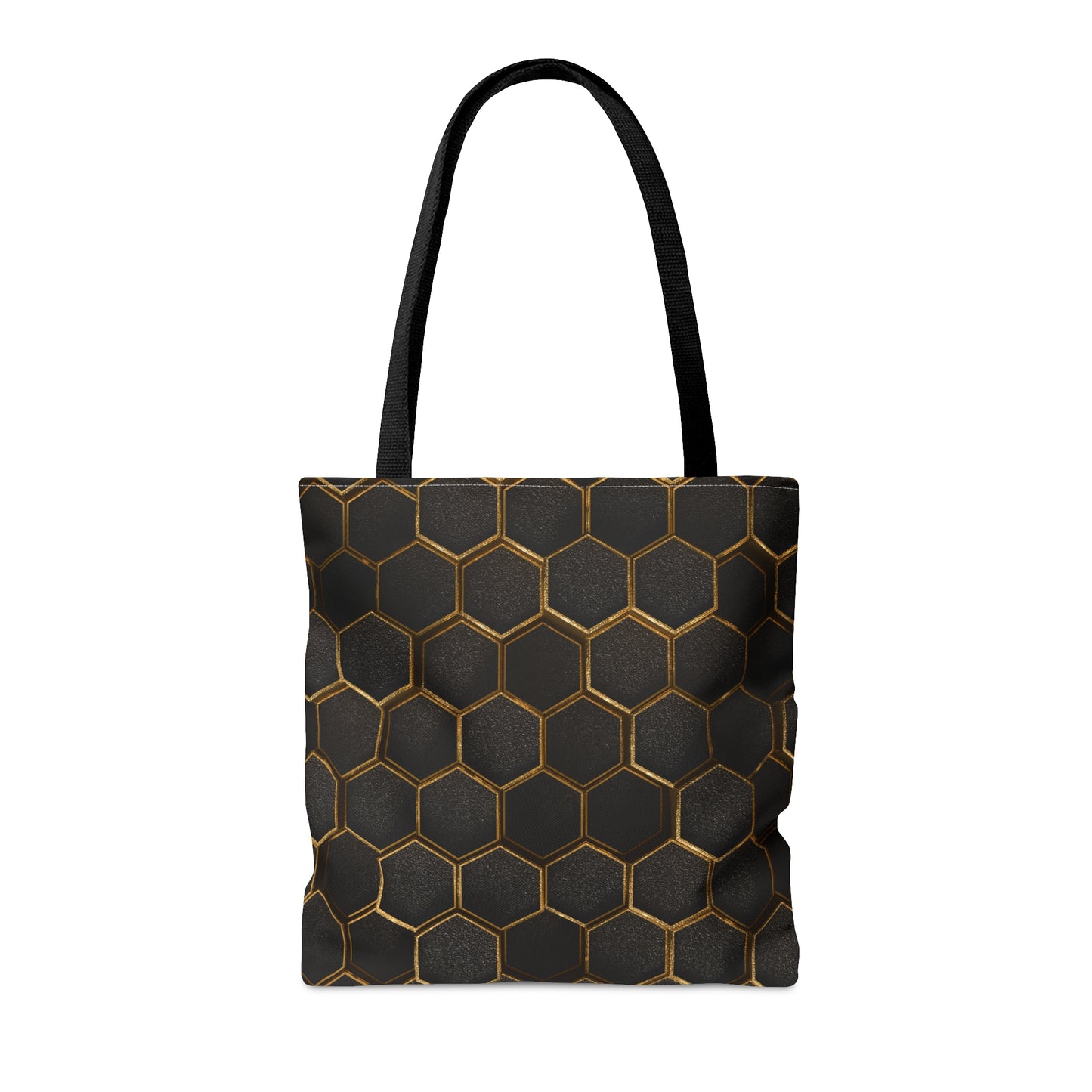 80s Rock Band Tote Bag - Gold Honeycomb In Black Design For Women