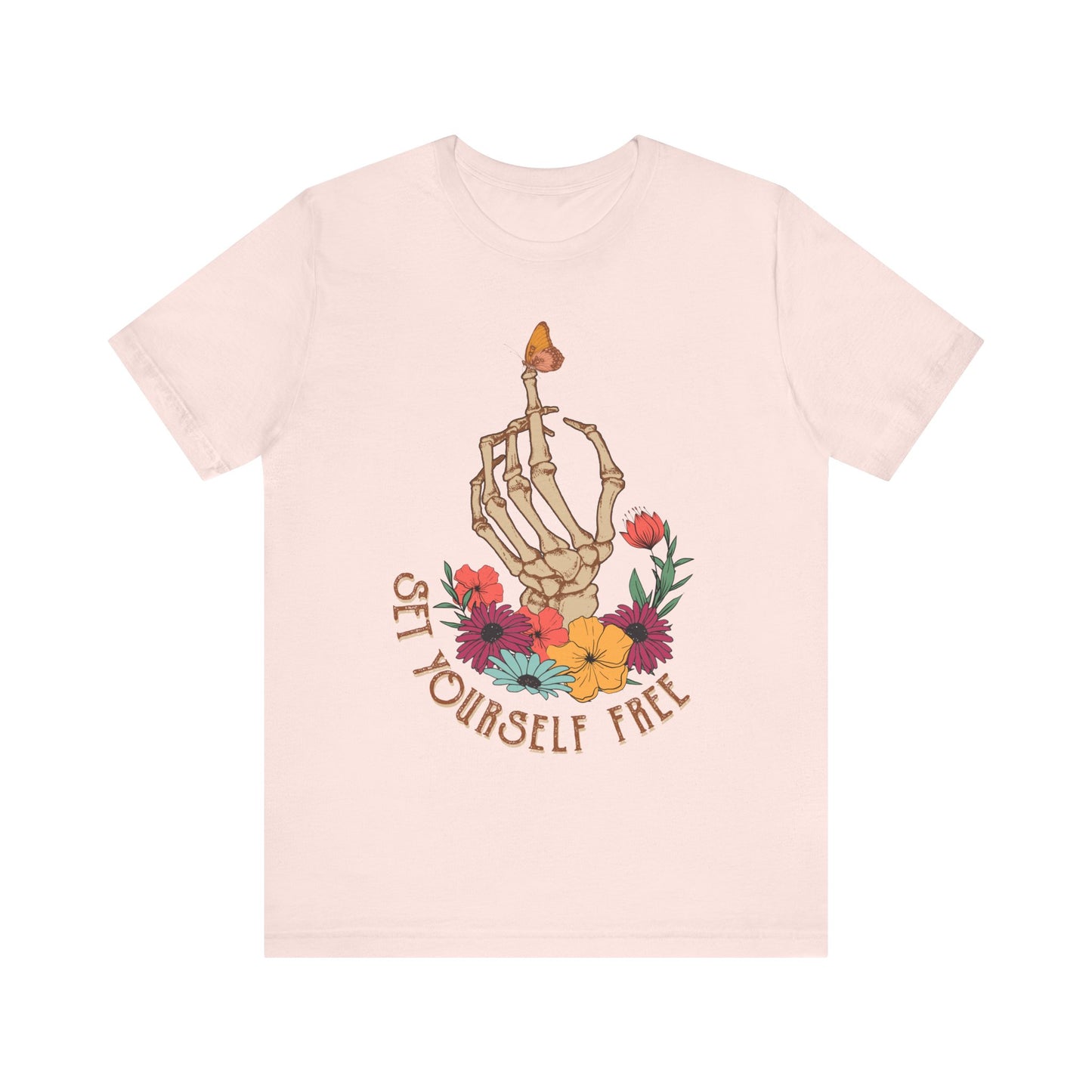 Retro T-Shirt, Skeleton Graphic Tee for Teens, Unisex Tshirt Aesthetic Gifts For Her, Motivational Quote Mantra Shirt Design