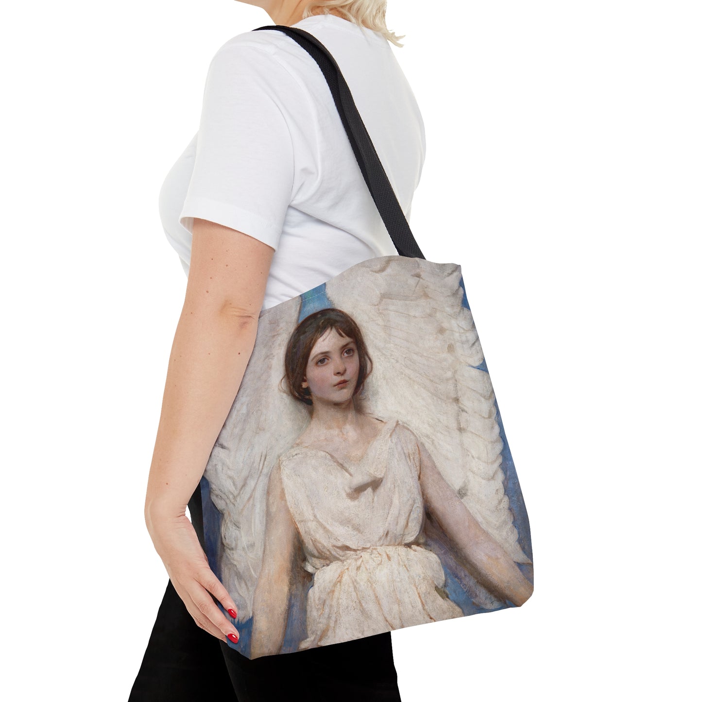 Angel Tote Bag,Art Tote Bag For Women,Canvas Tote Bag Aesthetic,Reusable Grocery Bag,Library Book Bag For School,Vintage Tote Bag