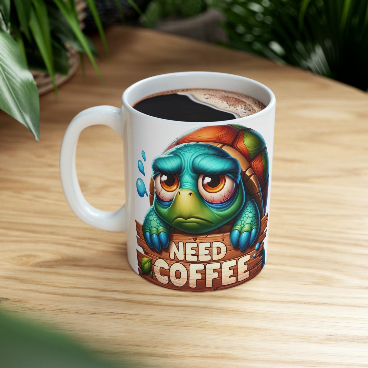 Turtle Coffee Mug, Custom Ceramic Mug 11oz, Coworker wGifts For Coffee Lovers, Funny Gift For Animal Lovers, Need Coffee
