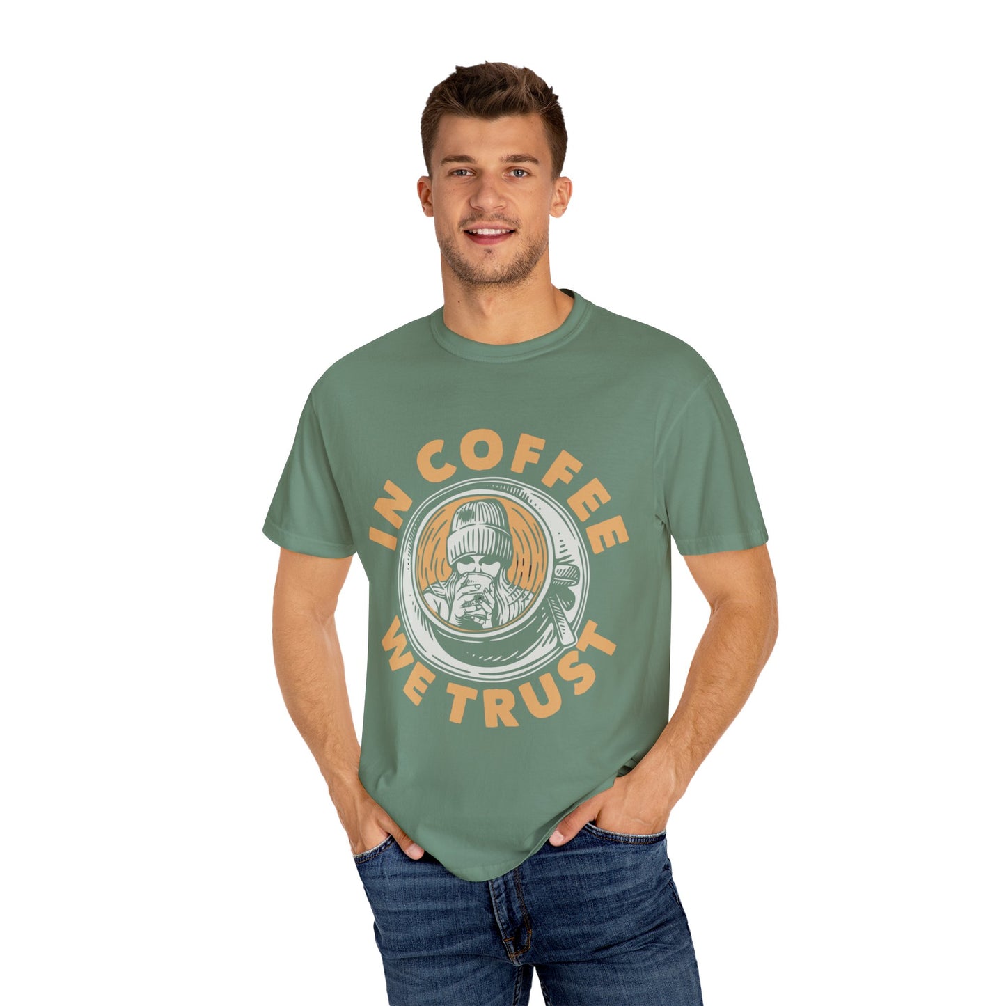 In Coffee We Trust Comfort Colors Shirt, Unisex Garment-Dyed T-shirt,Gift For Coffee Lovers.