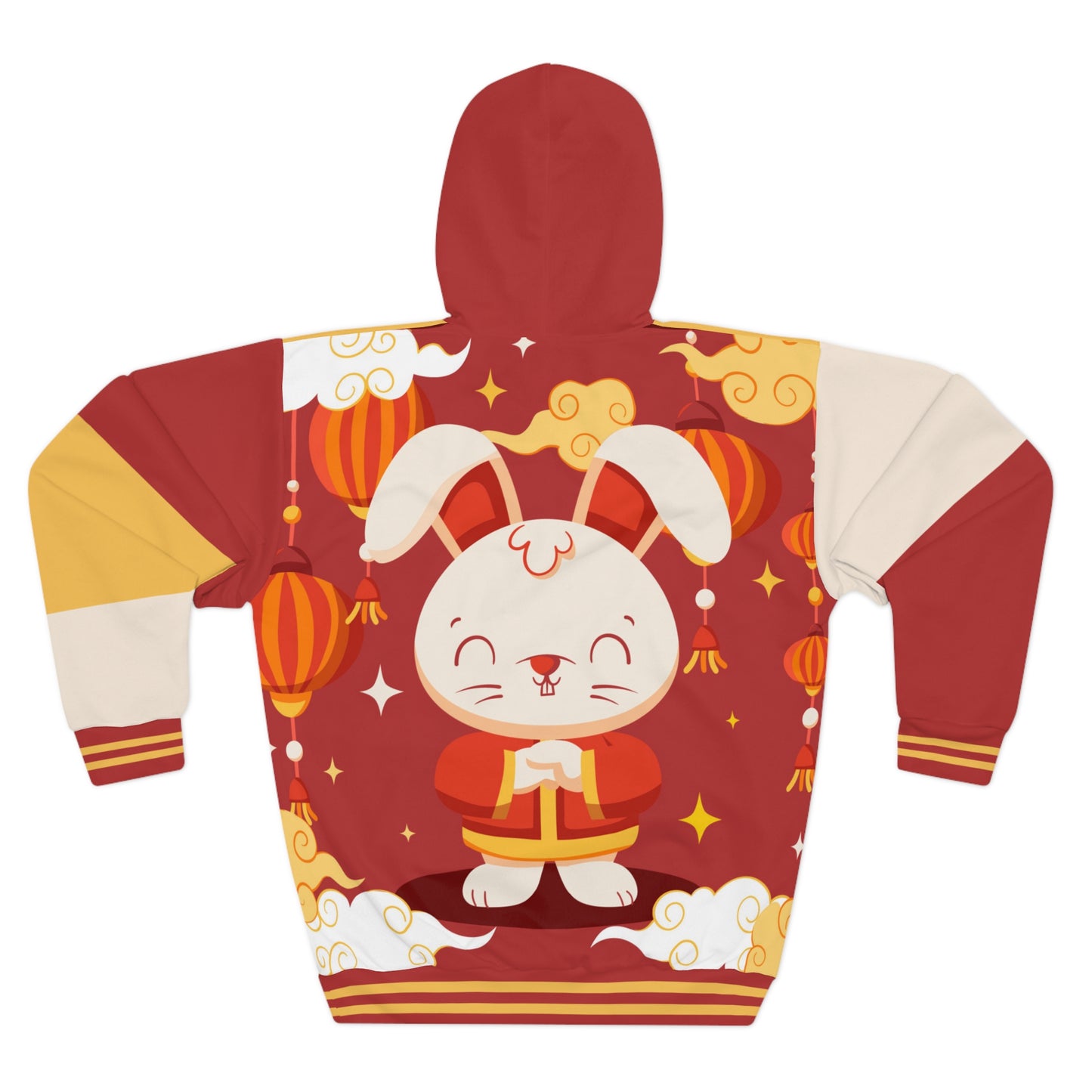 Rabbit Hoodie, Unisex Pullover Hoodie, Chinese All Over Print Hoodie, Aesthetic Gift For Her,Zodiac Hooded Sweatshirt Gift For New Year