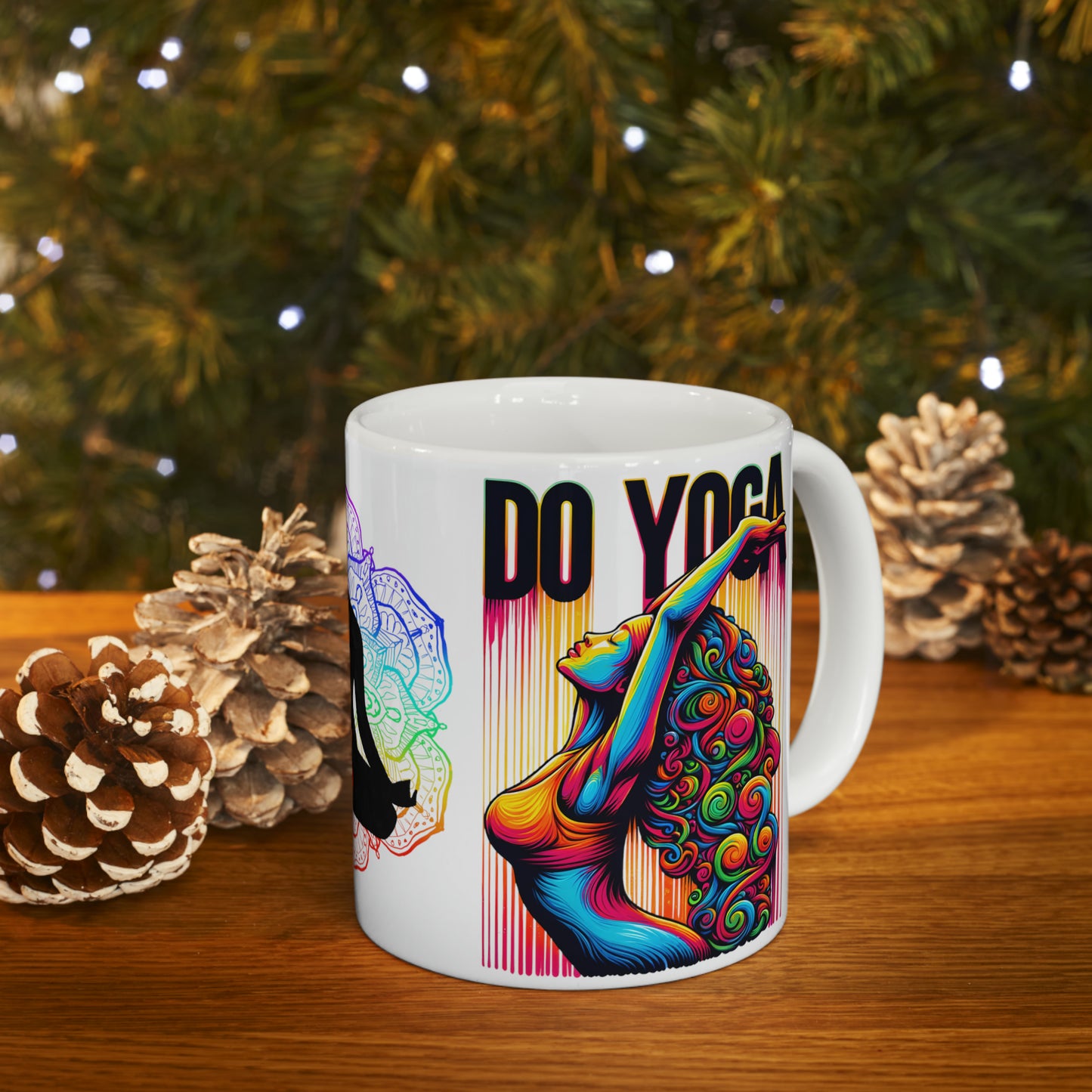 Yoga Coffee Mug, Namaste Ceramic Mug 11oz, Meditation Gifts For Her, Chakra Gift For Mom