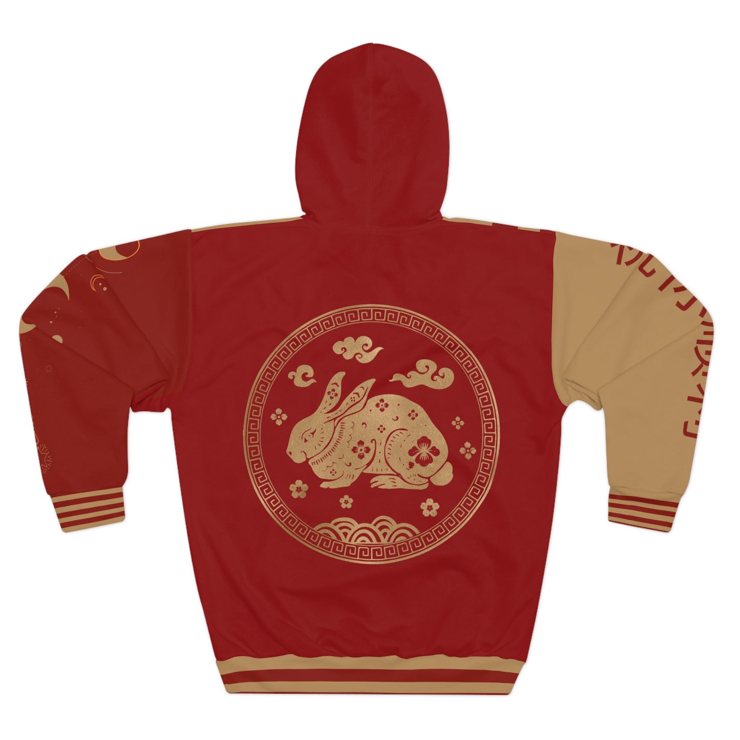 Rabbit Hoodie, Unisex Pullover Hoodie, Chinese All Over Print Hoodie, Aesthetic Gift For Her,Zodiac Hooded Sweatshirt Gift For New Year
