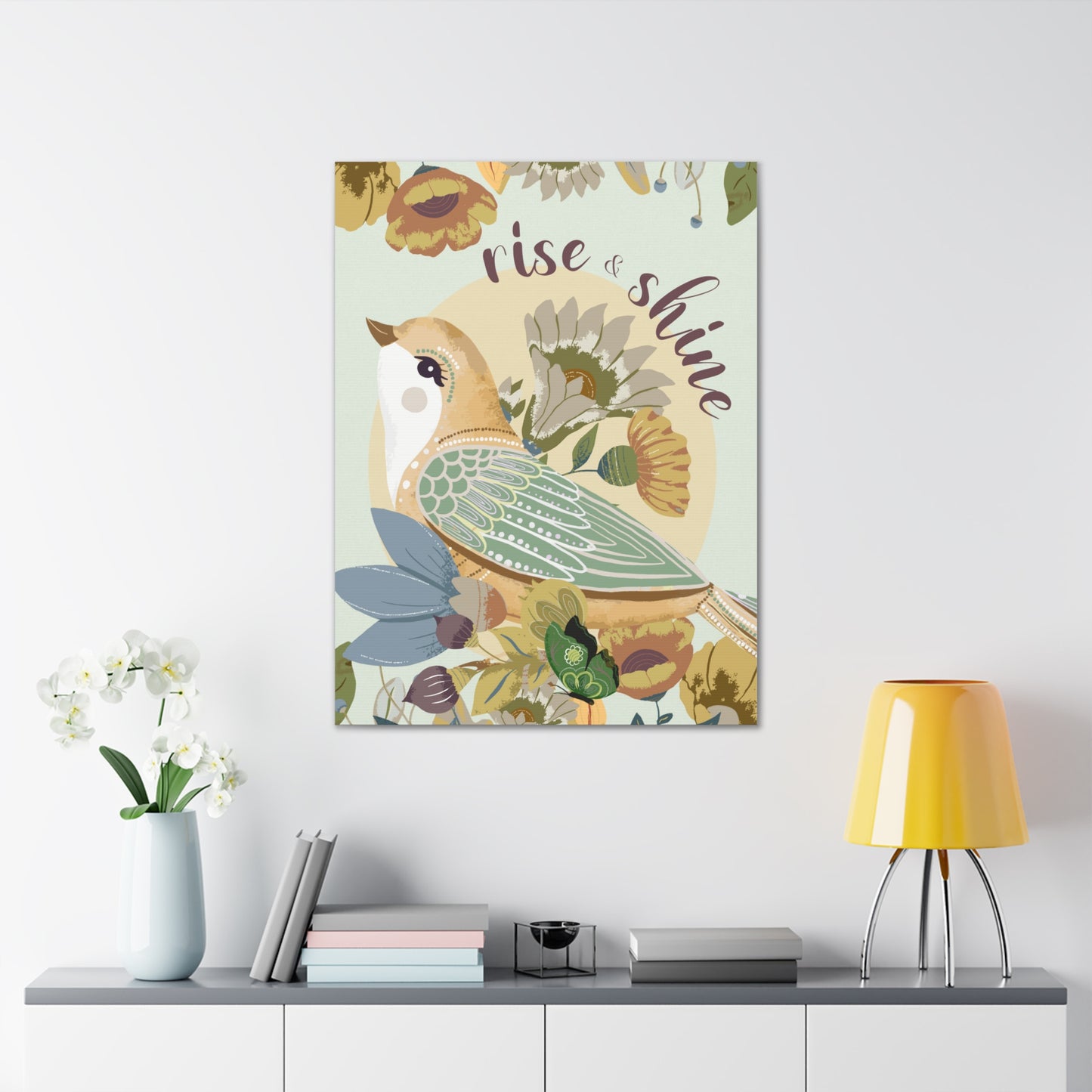 Bird Art,Flowers Wall Art Canvas Gallery Wrap 30x40 Motivational Quote Art,Housewarming Gift For Hostess
