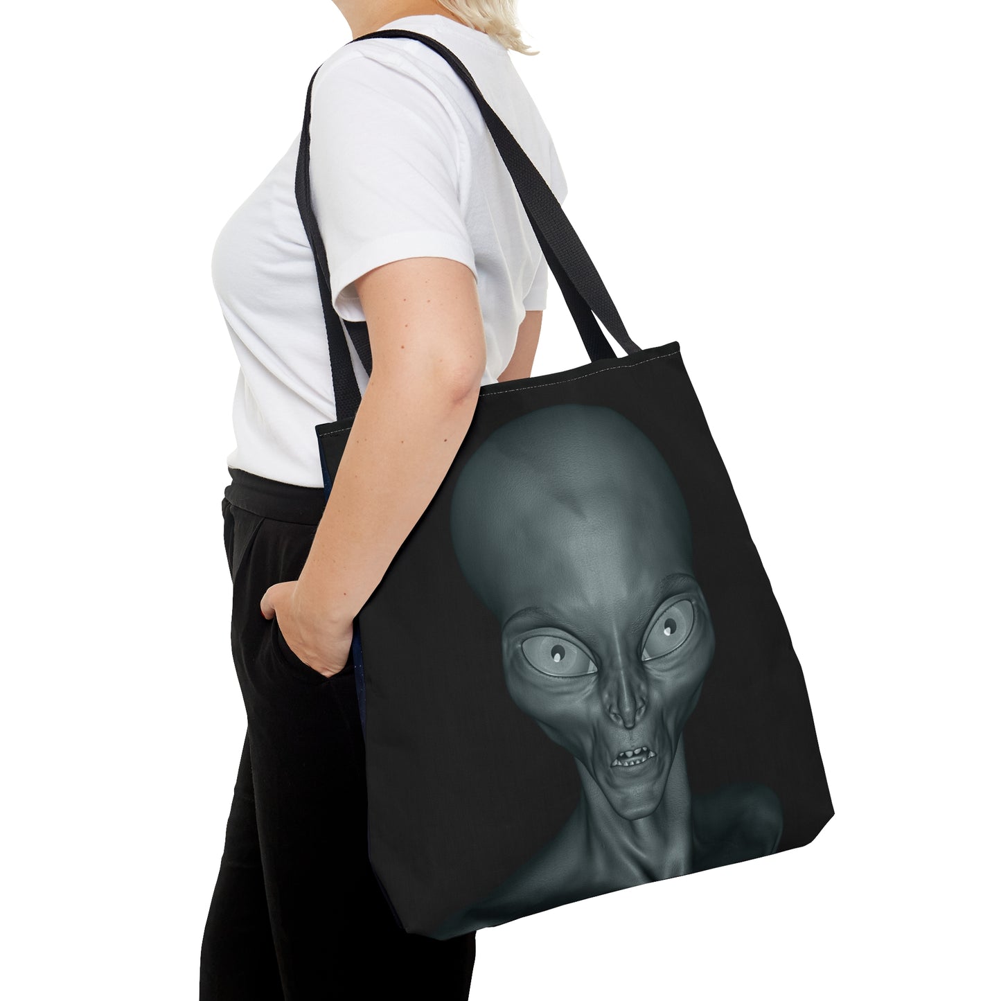 Alien Tote Bag, Out Of This World Tote Bag For Women,Canvas Tote Bag,Reusable Grocery Bag,Library Book Bag For School,Gift For UFO Lovers
