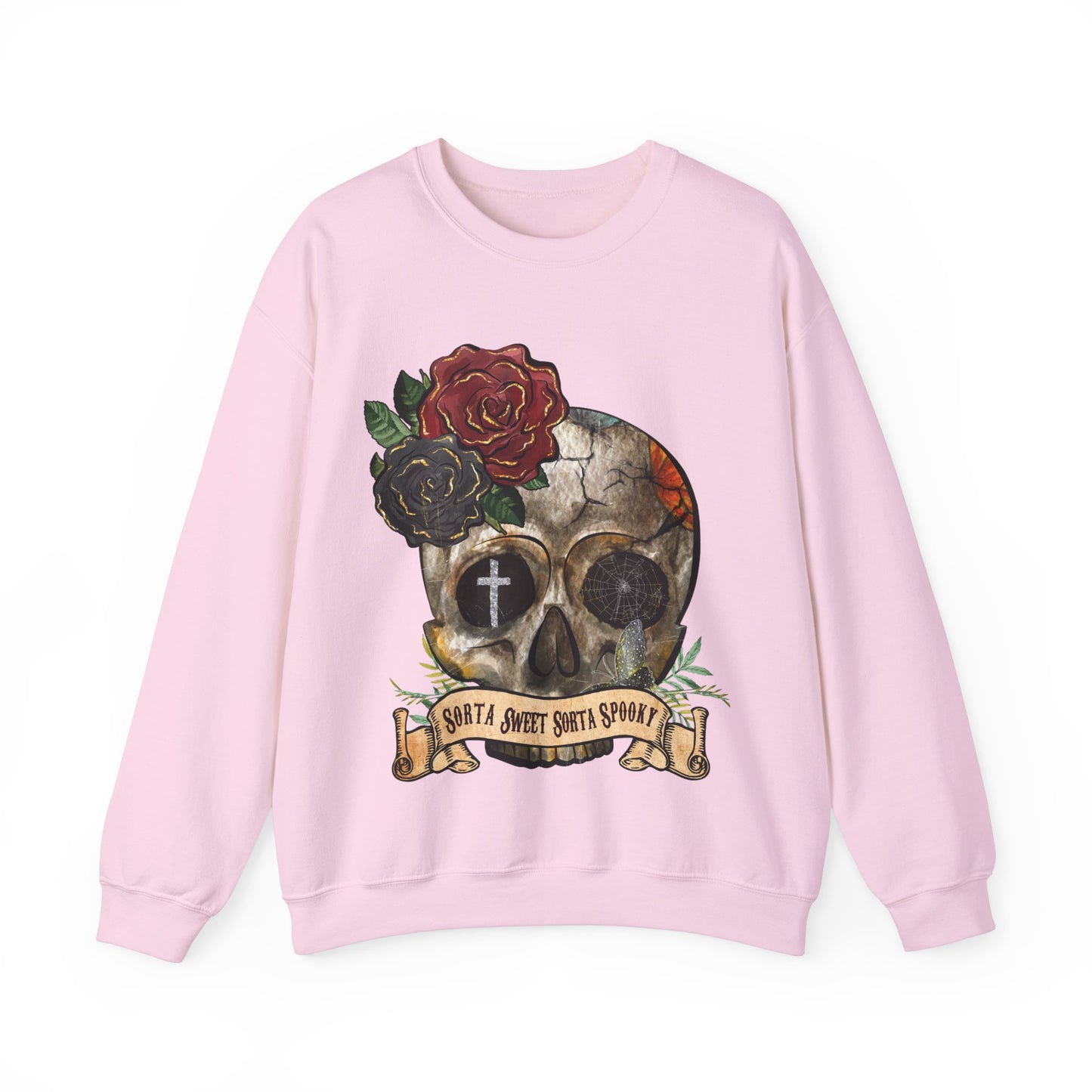 Goth Sweatshirt Skull Graphic Pullover Sweater | Gothic Gifts For Teens Halloween Outfit | Sorta Sweet Sorta Spooky