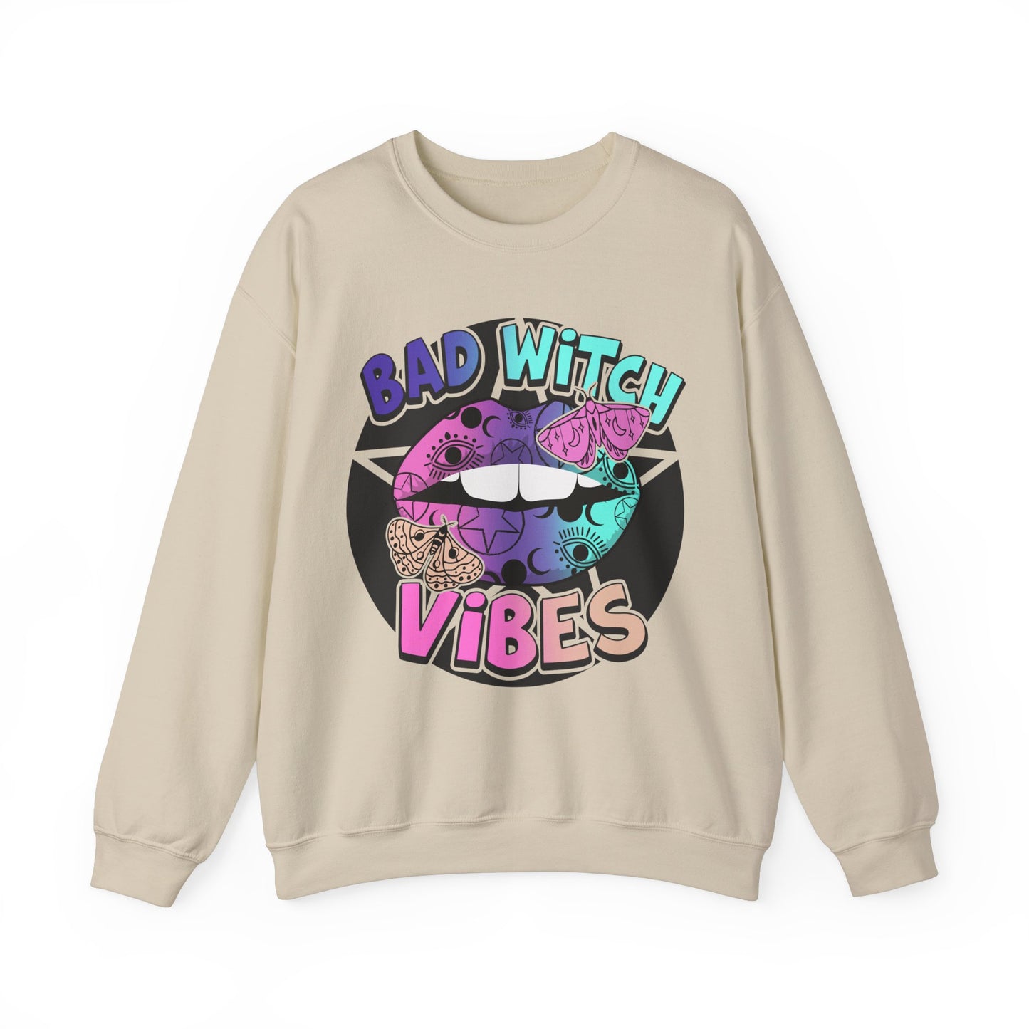 Bad Witch Vibes Sweatshirt Halloween Graphic Pullover Sweater | Witchy Gifts For Mom