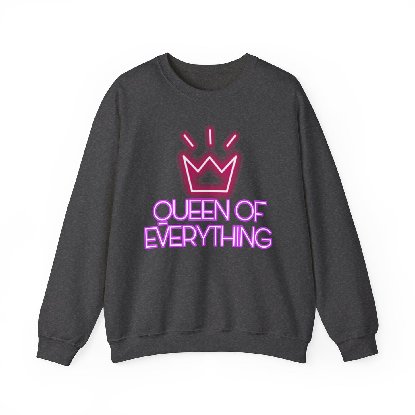Queen Sweatshirt Neon Graphic Pullover Sweater Empowerment Gifts For Her Minimalist Outfit | Queen Of Everything